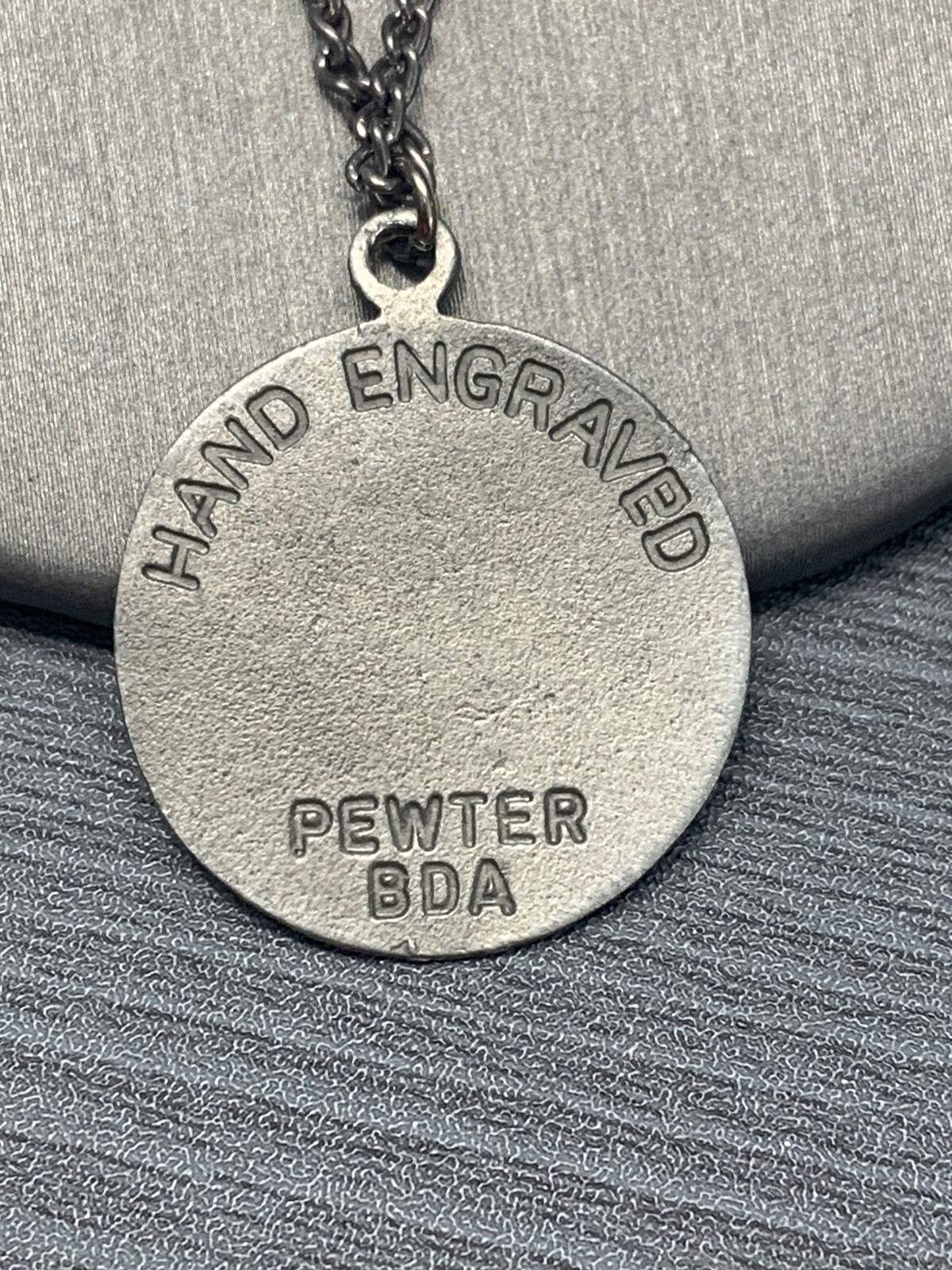 Vintage Pewter BDA Zodiac astrology Gemini Horoscope Pendant Necklace 18”