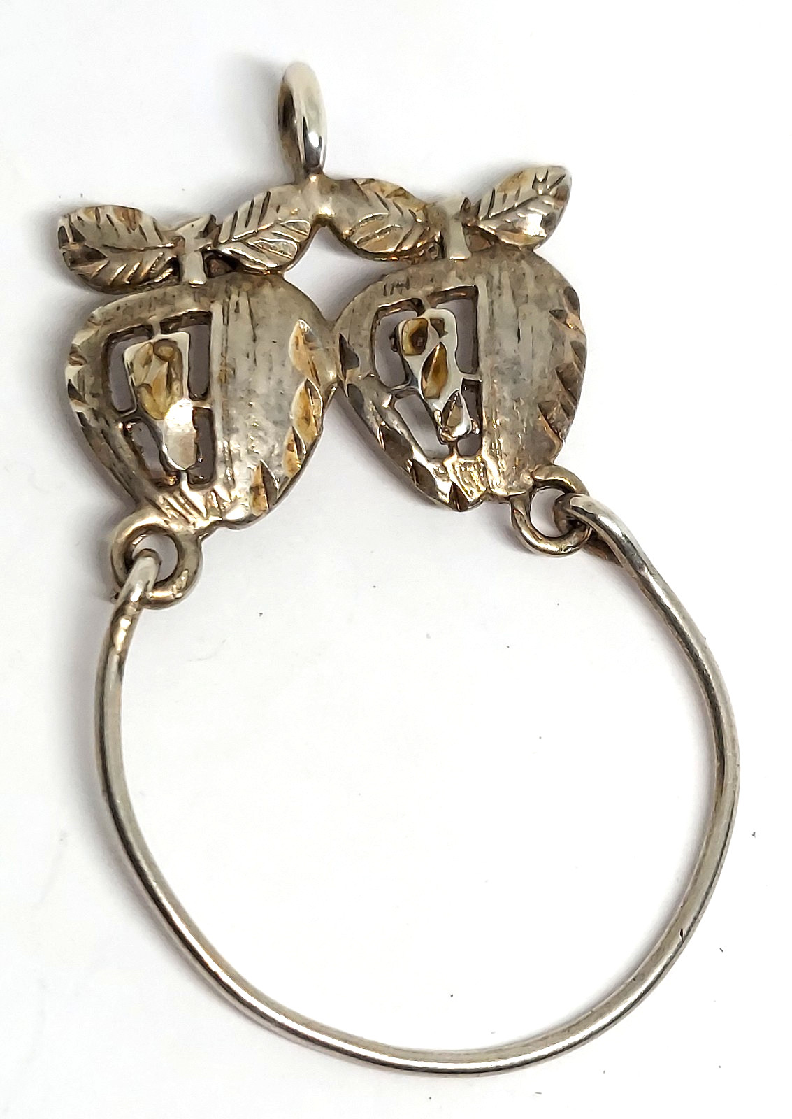 vintage apple top Charm Holder Pendant for necklace Sterling Silver
