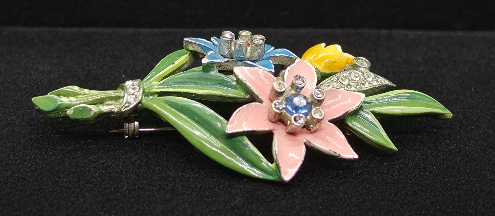 Vtg 1930s Coro Style Floral Bouquet Spray Brooch Pin