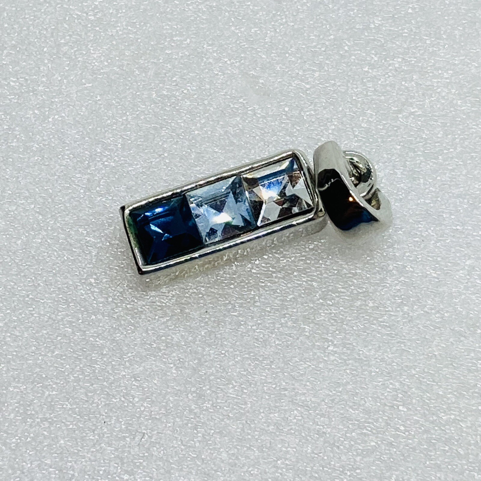 Vintage 1980s Gemstone Necklace Pendant Cube Three Color Stones 23