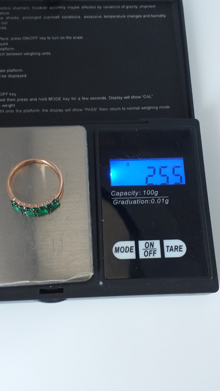 Vintage 1990-s 14 Ct Rolled Gold Emerald Ring Size UK Q.5 US 7 1/4 – Hallmarked.