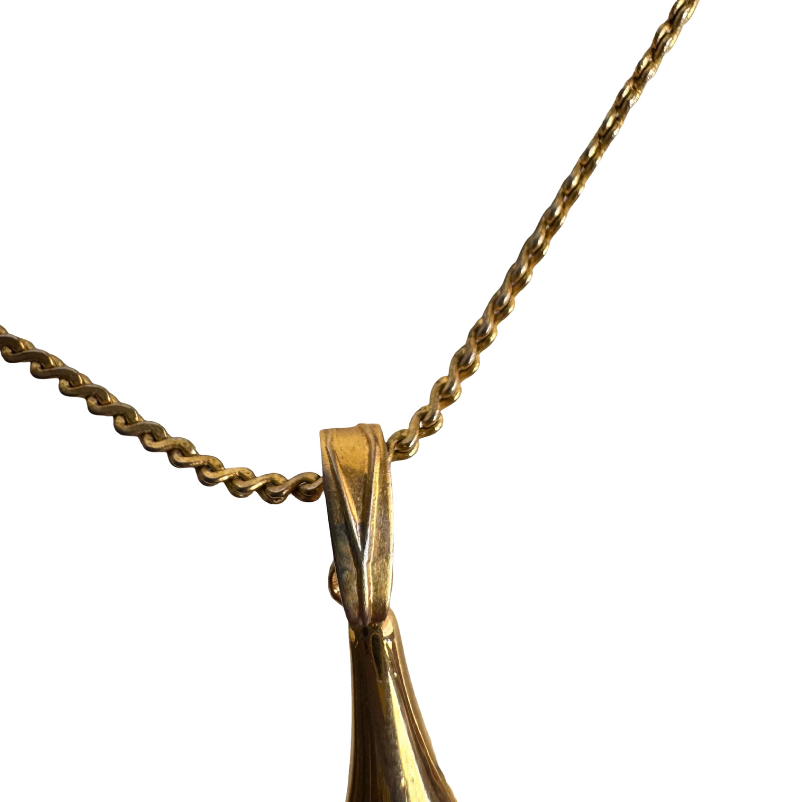 K18GF Black Pendant Necklace Gold Filled ADONDI Vintage Modernist Outfit Wear