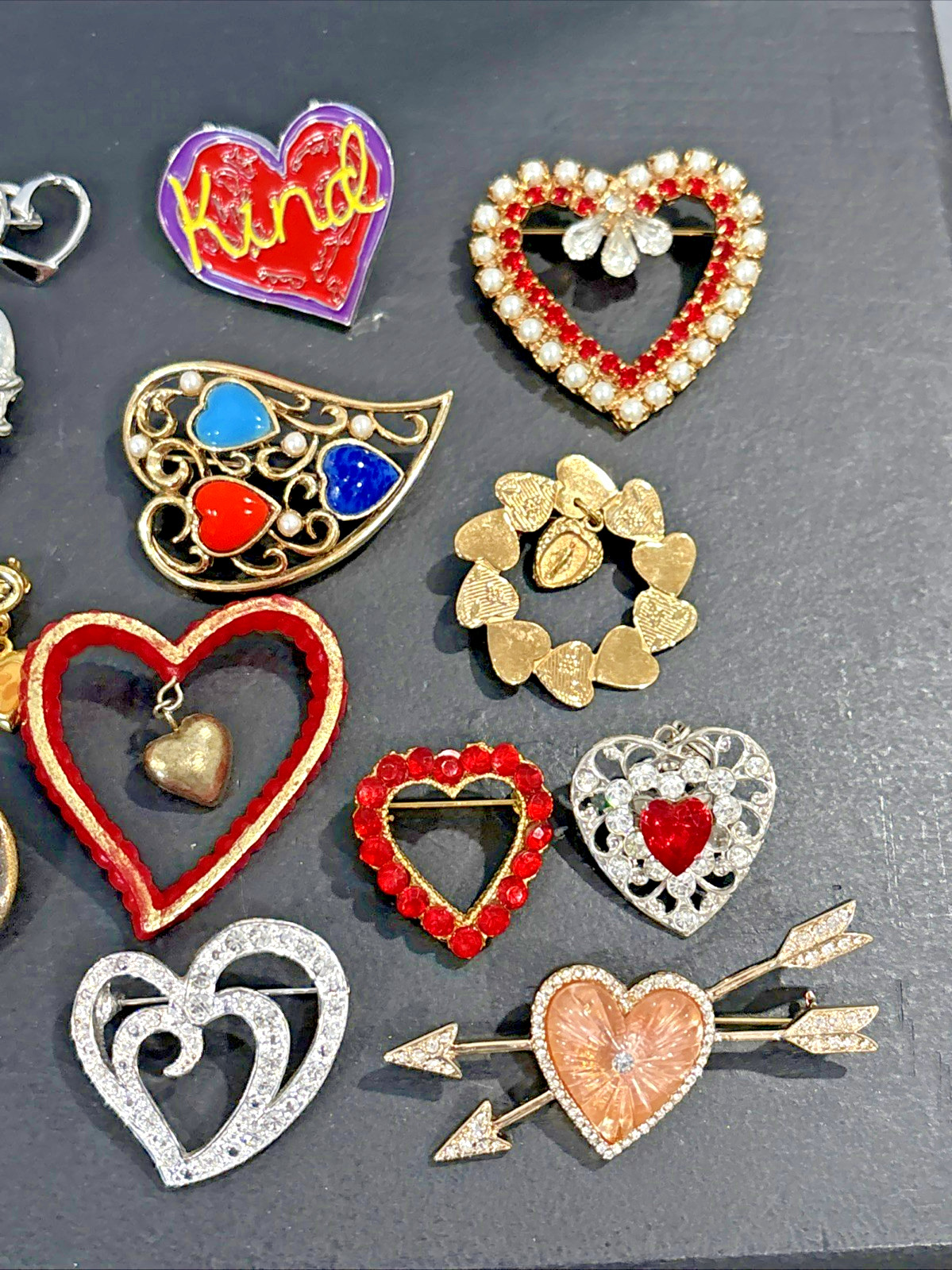 Lot 42 Vintage Now Pin Heart Hearts LC Sarah Coventry Avon Anne Klein ONLY $2