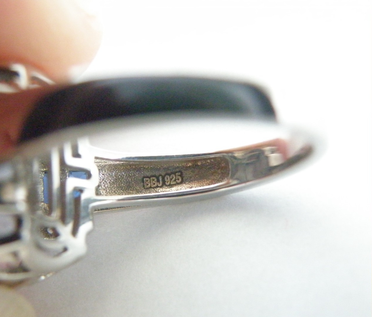 Vintage Sterling Silver 925 Large Natural Heated Blue Topaz Sapphire Ring Size 6