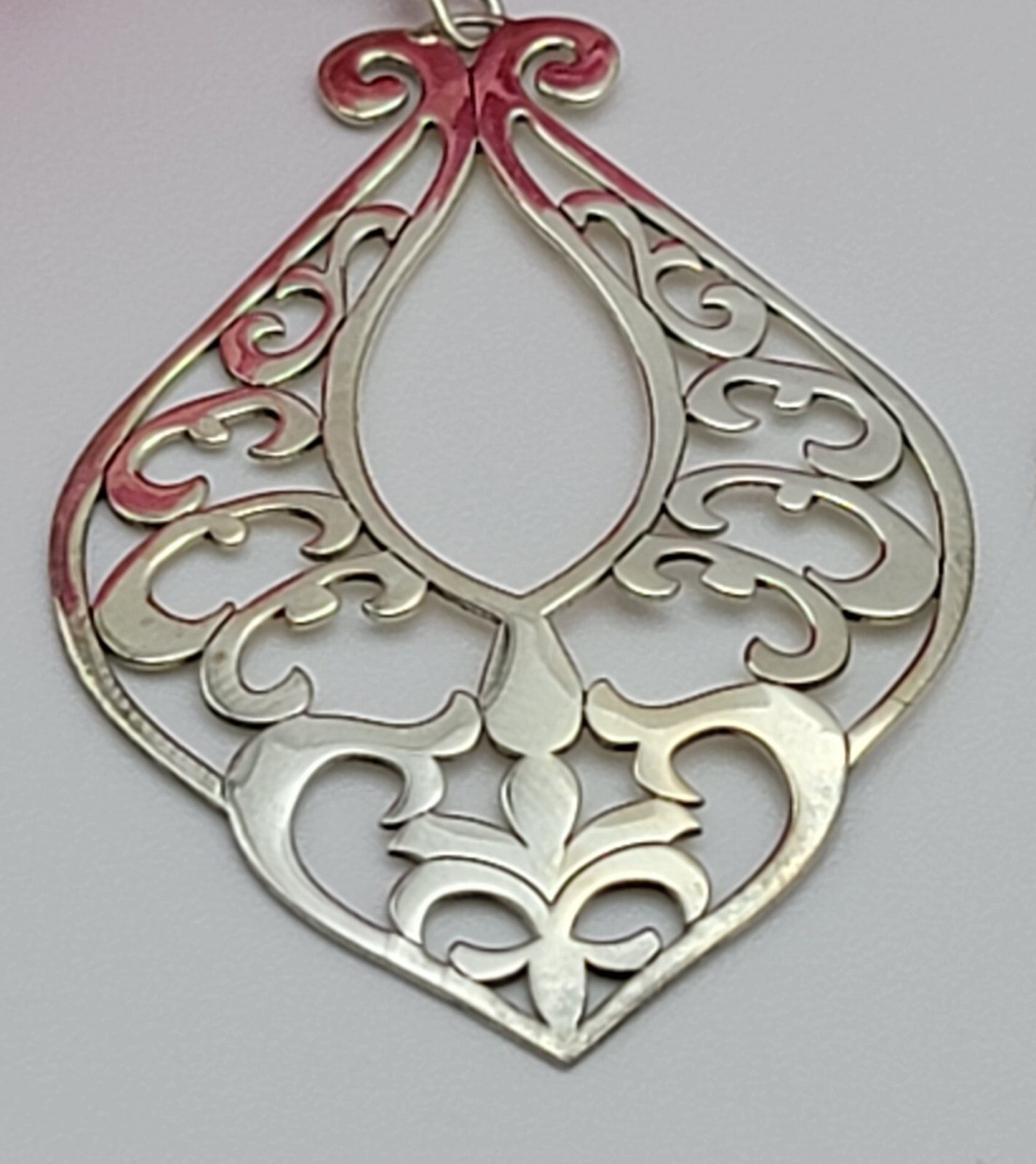Vintage ATI Mexico 925 Sterling Silver Filigree Drop Earrings French Wire 1.75″