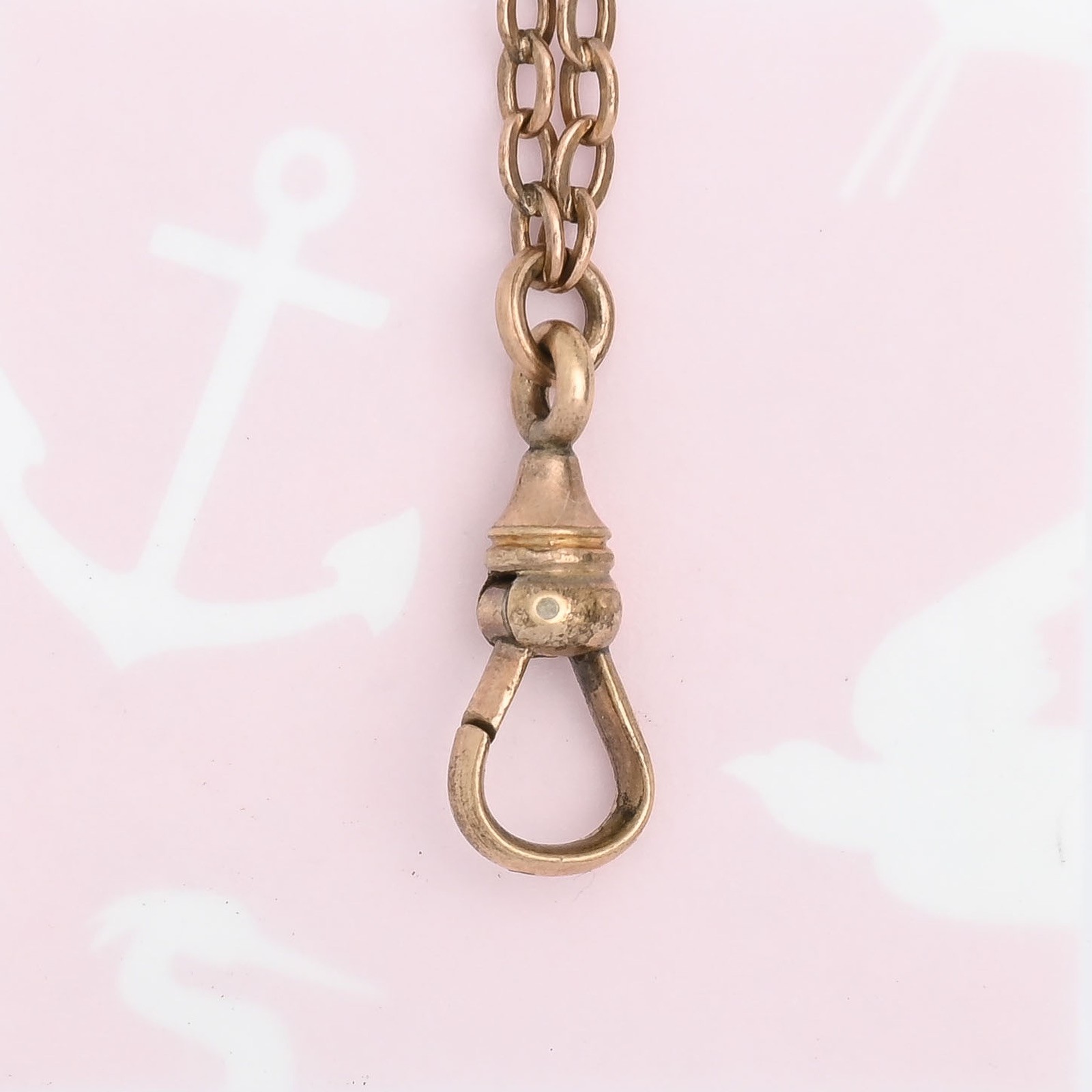 Antique Victorian Opal Turquoise Gold Filled Slide Charm Cable Chain Necklace