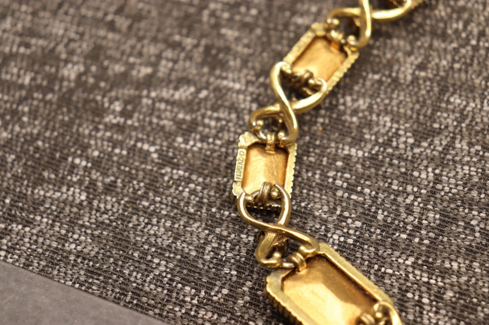 Vintage Florenza Aurora Borealis Lime Green Emerald Cut Runway Necklace