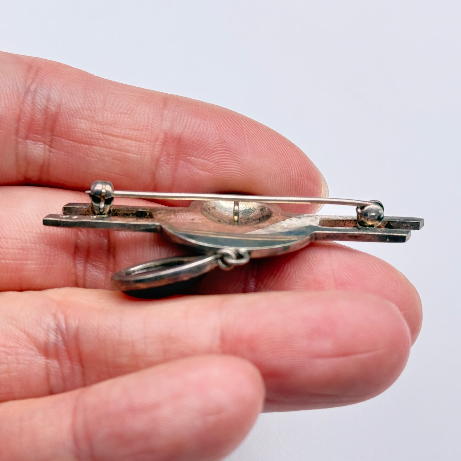 Vintage Modernist Art Deco Sterling Silver Pin Brooch