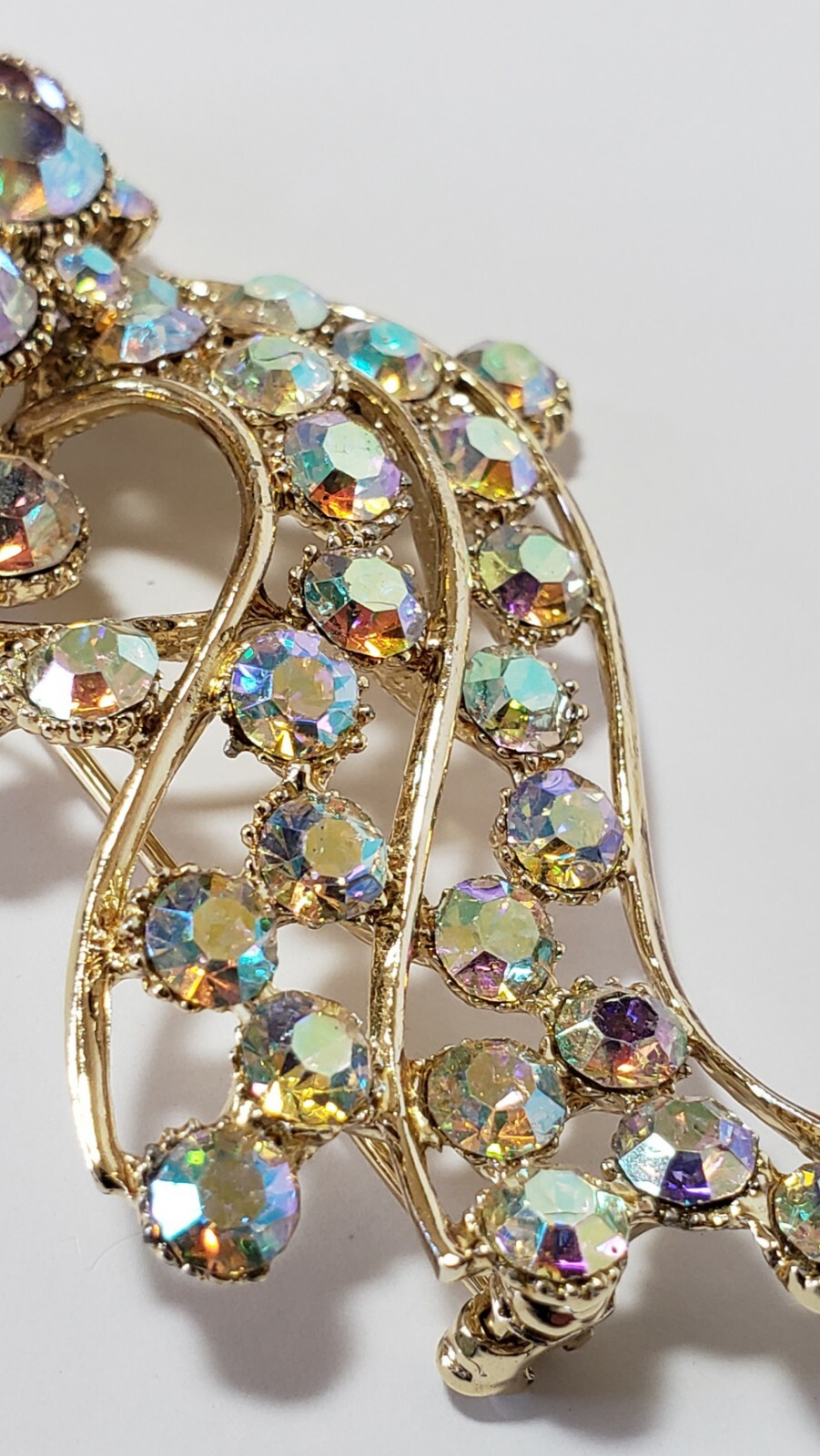 Vintage 1950’s BSK Aurora Borealis Crystal Floral Bouquet Design Brooch