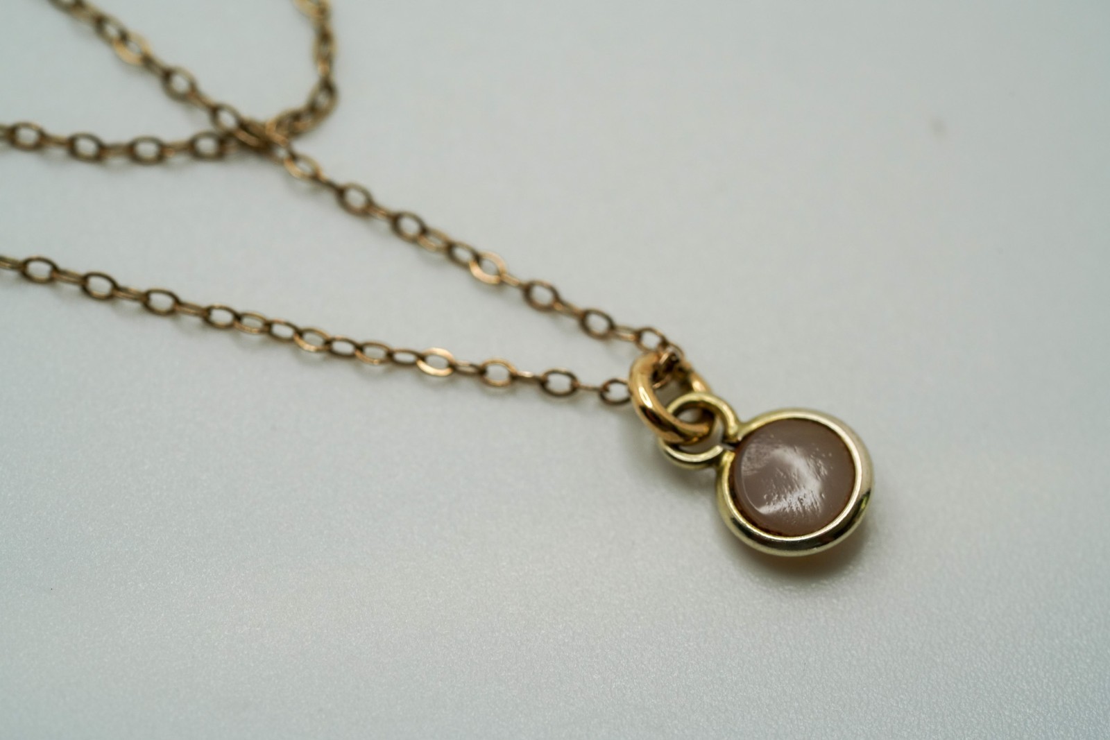 Vintage 14k GF Glitter Geode Pendant Necklace 17.5″ N2