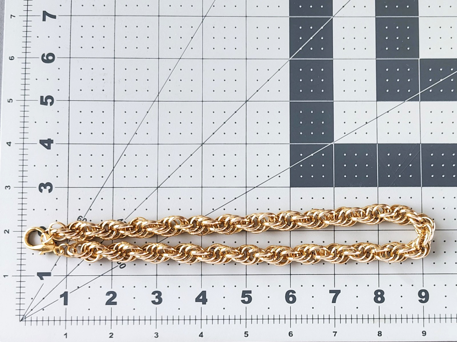 Vintage Goldtone Aluminum Light Weight Large Link Chain Necklace 18″ Long