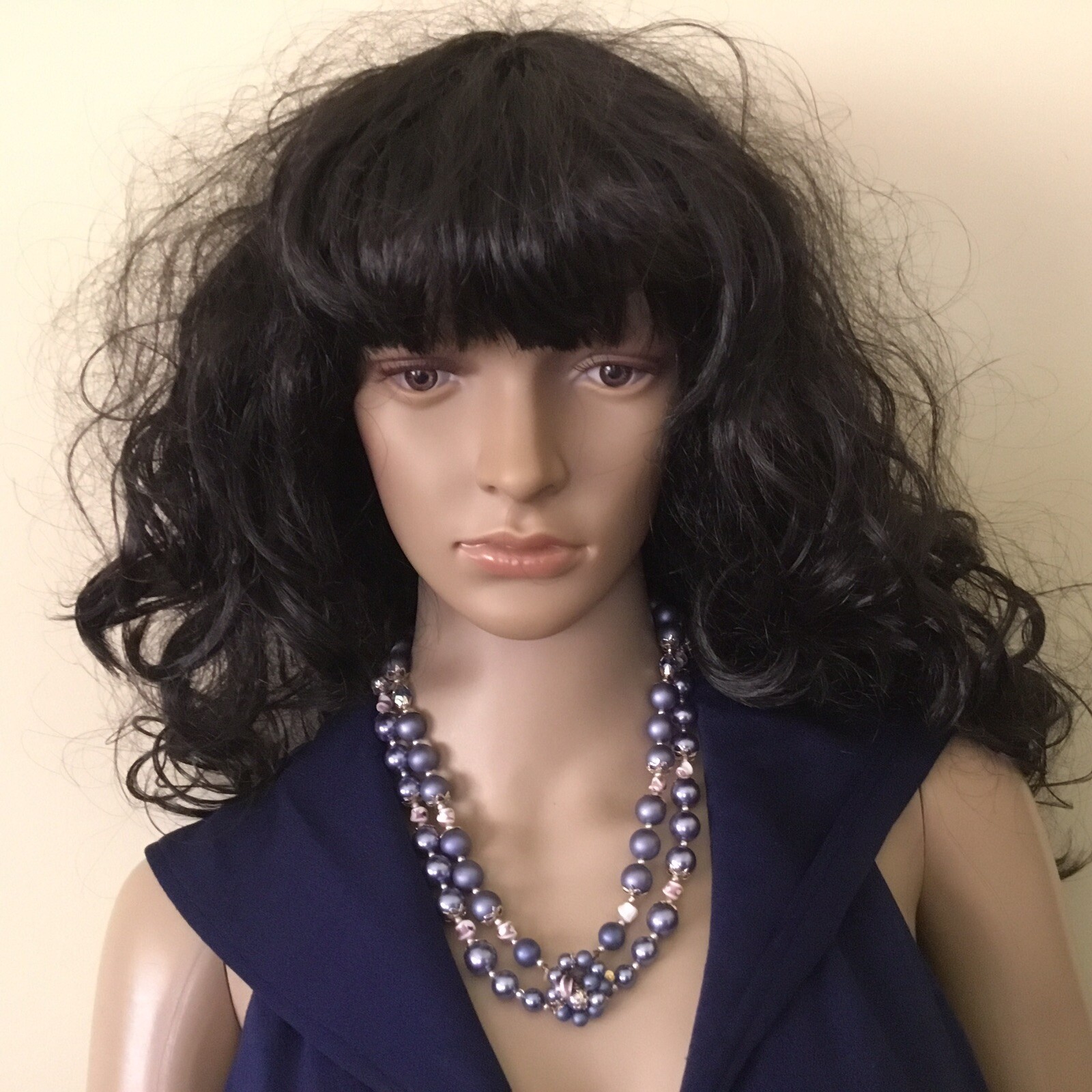 VINTAGE COSTUME JEWELRY FAUX PEARL BEADED 20” LONG NECKLACE AND CLIP ON EARRINGS