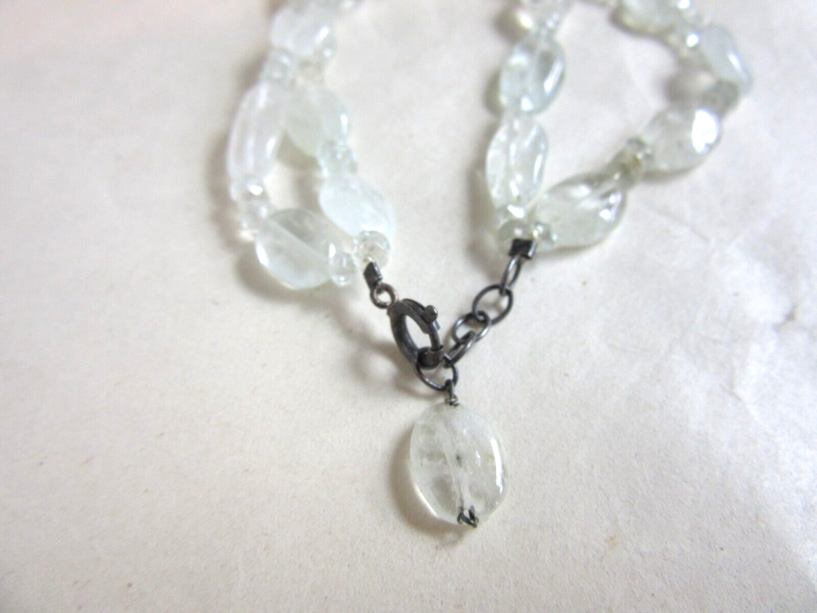 925 silver and faceted and polished quartz beaded 2 strand bracelet