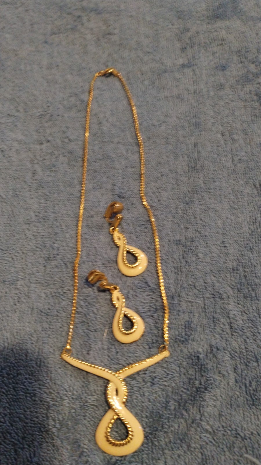 Vintage Ivory And Gold Costume Set