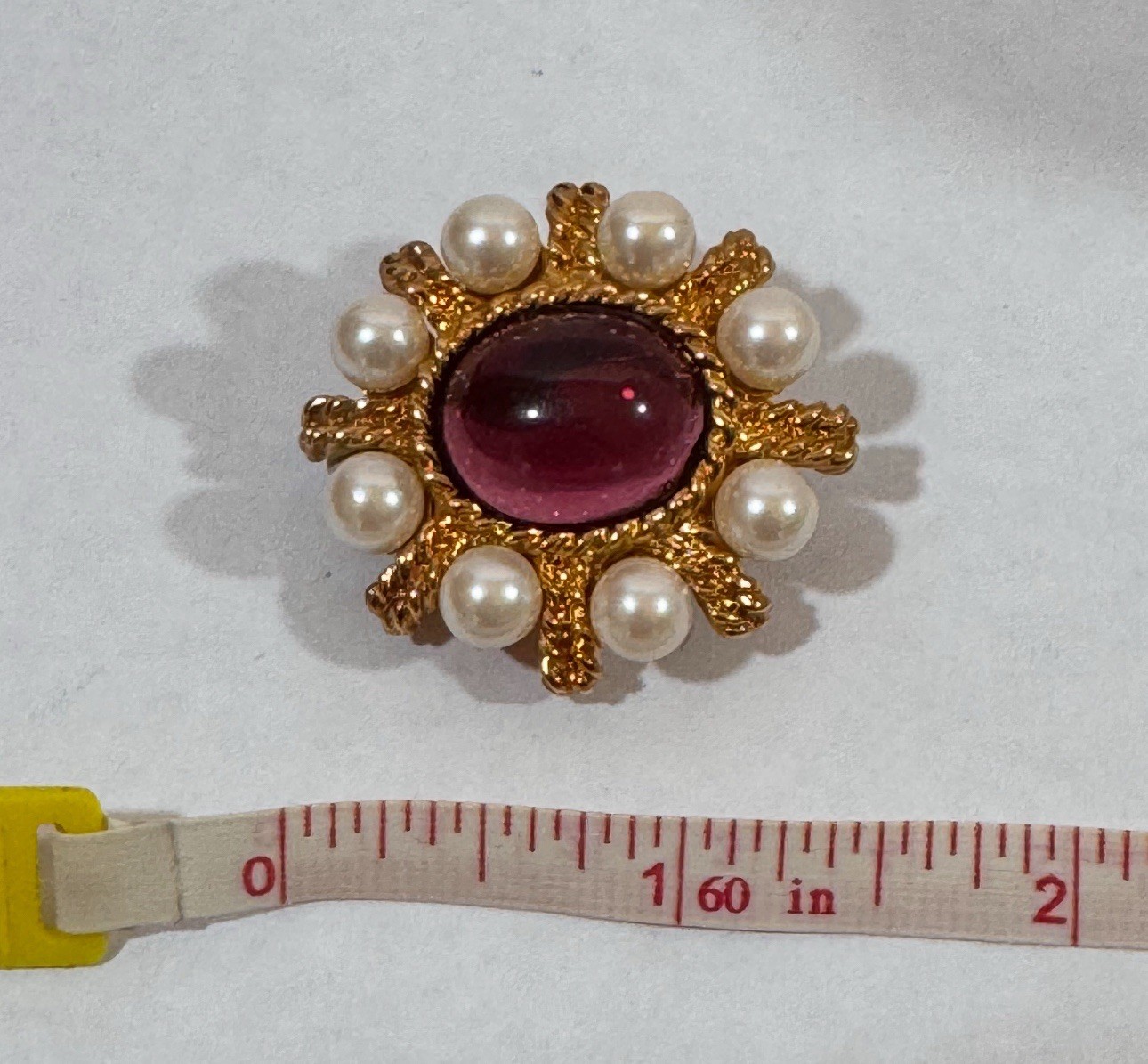Vintage NOS Ciner Ruby, Emerald & Blue Gripoix Glass Cabochon & Pearl Earrings!