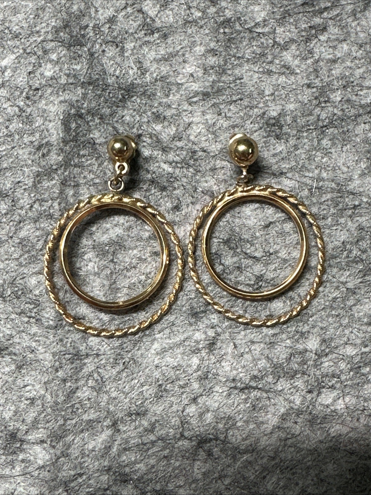 Vintage Double Dangling Hoops Earrings Avon