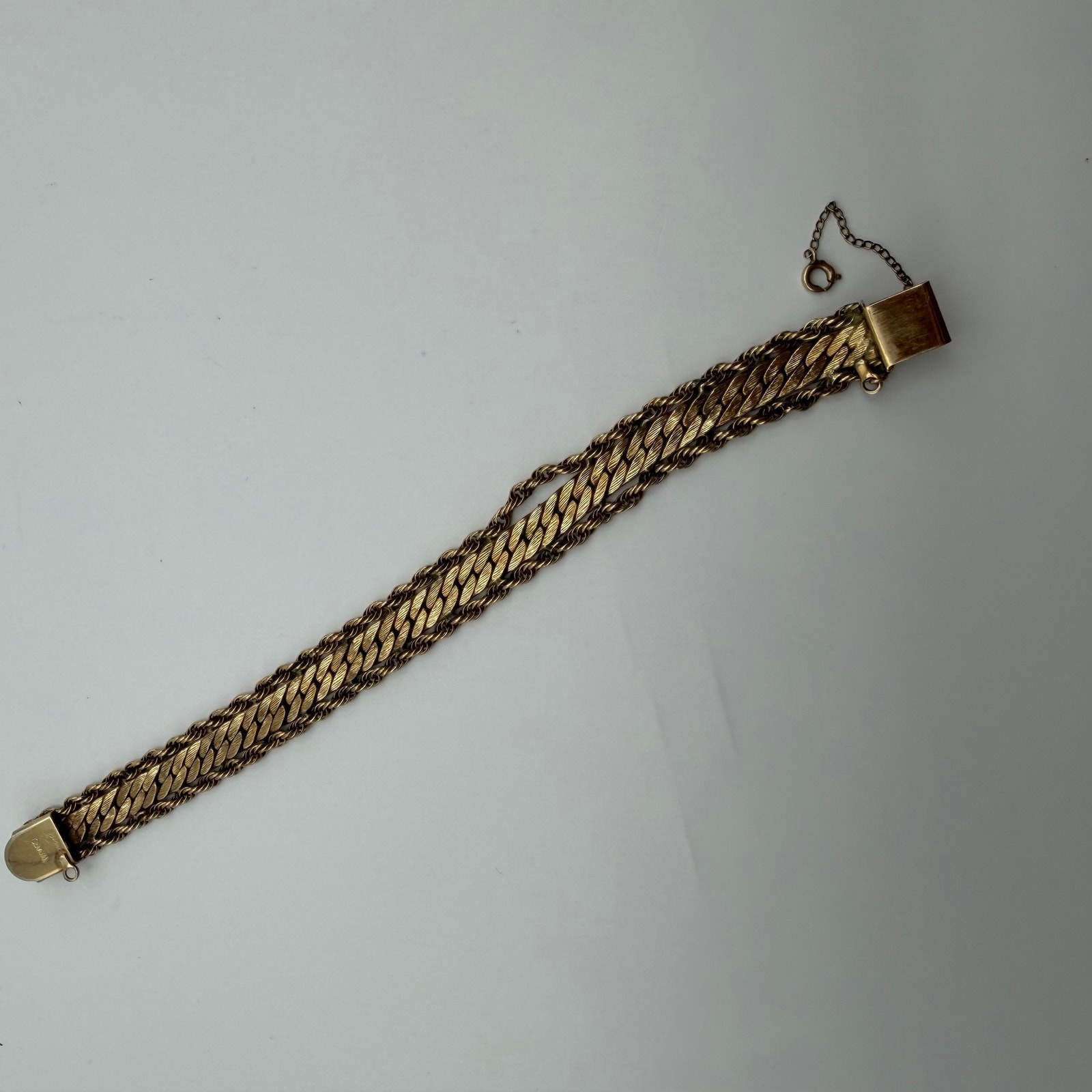 Vintage Winard 12K Gold Filled Mesh Rope Bracelet 22g AS IS / FLAW