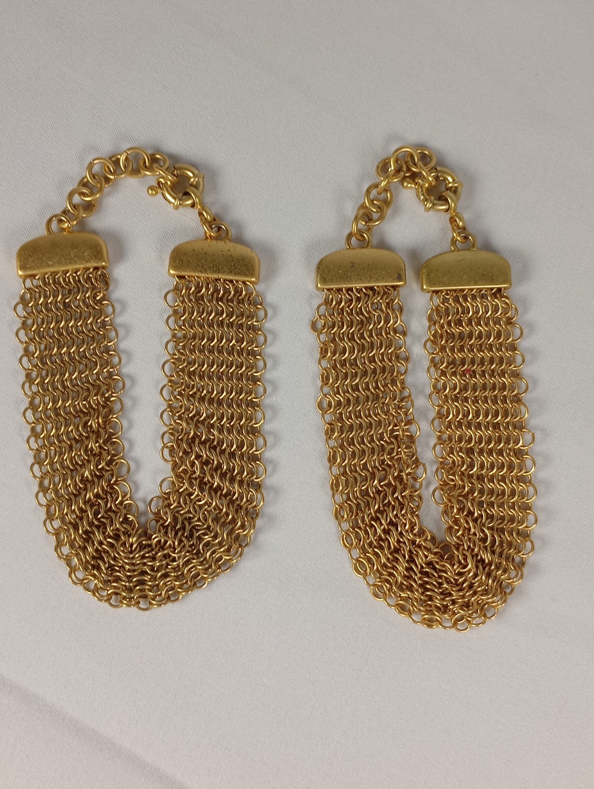 Vintage Gold Tone Mesh Convertible Necklace Bracelet Set Modular Jewelry