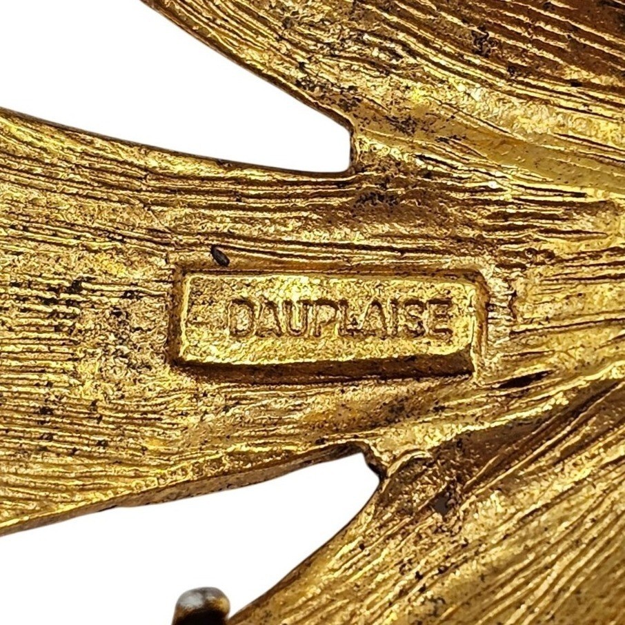 Designer Carol Dauplaise 4″ Tassel Brooch Statement Gold Tone Vtg Knot Dangle