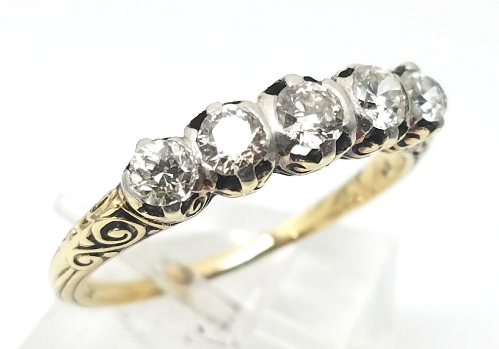 Art Deco Era 14 Karat Yellow Gold 1.00 CTW Diamond Band By Weinman Brothers