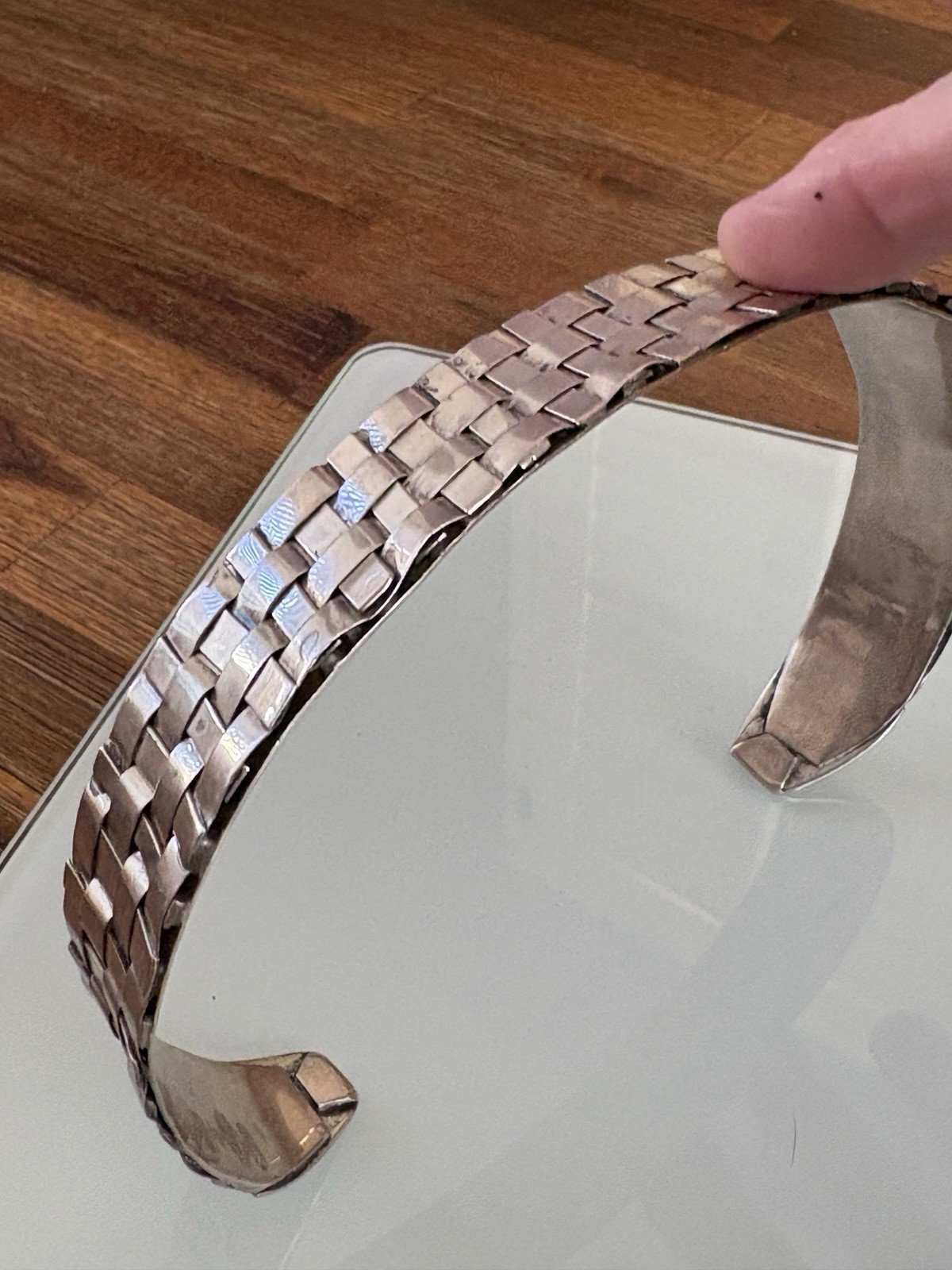 VTG Celia Sebiri Sterling Silver 15″ Necklace Heavy Woven Collar Choker 64 Grams