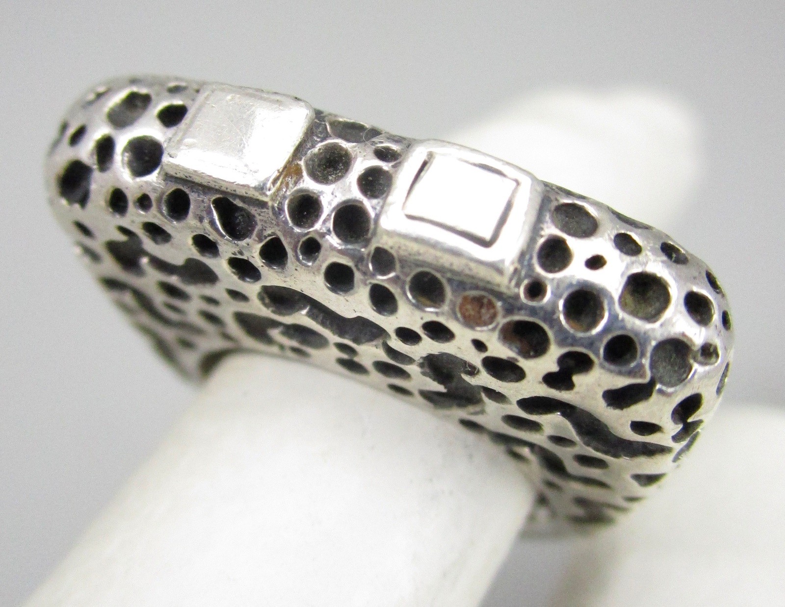CLASSIC DIAN MALOUF STERLING DOTTED STACK RING GUARD SZ 6.5 