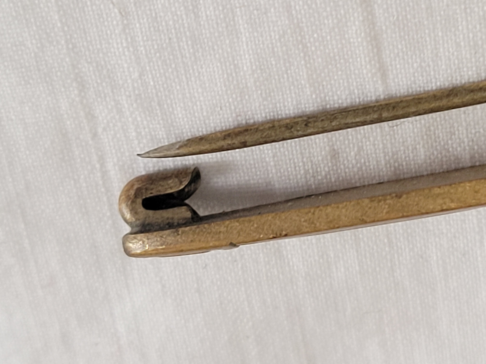 Vintage Art Deco Geometric Pattern Solid Brass Bar Pin Safety Pin Clasp 2.25″ L