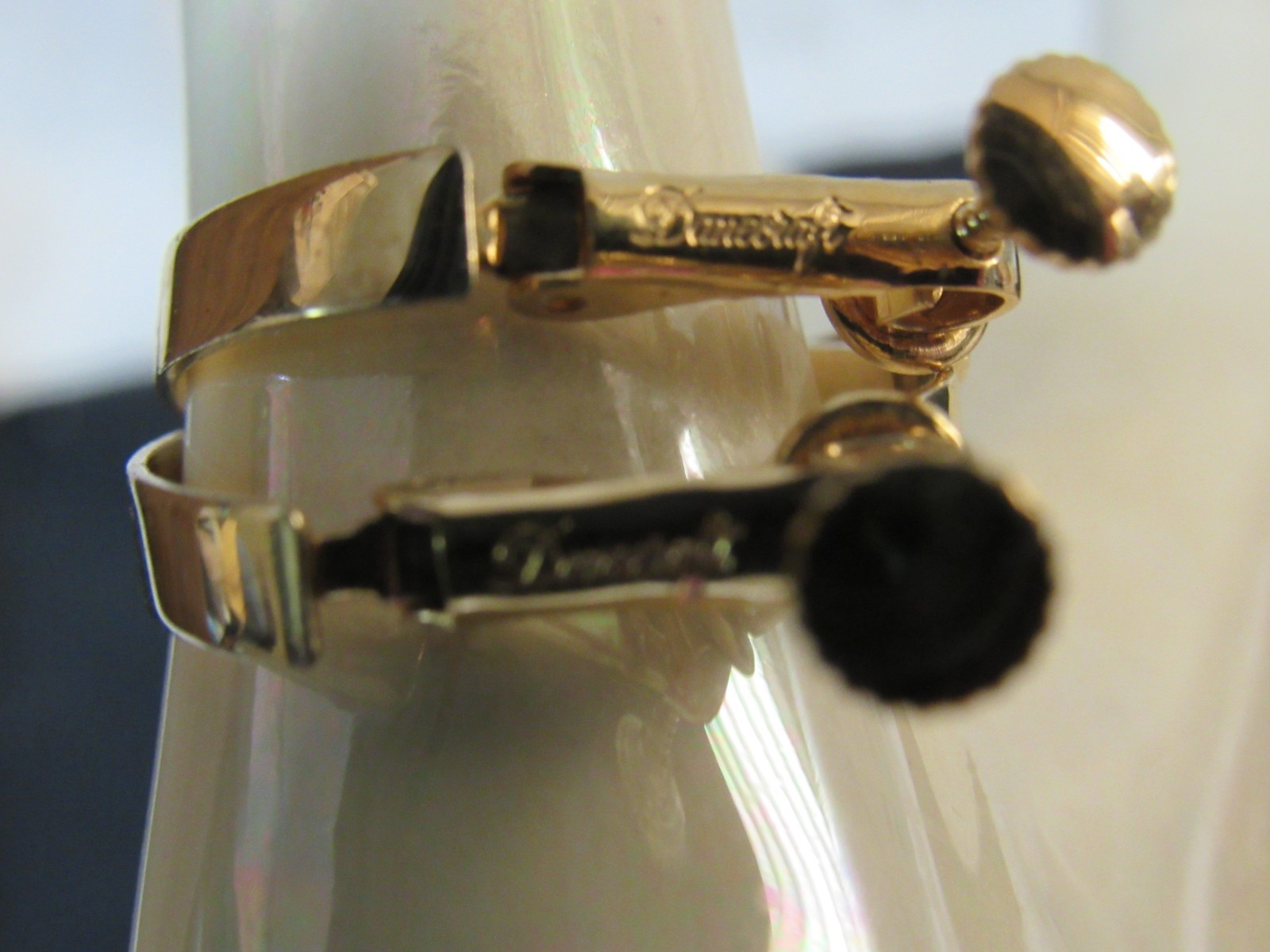 Vintage Danecraft Sterling Gold Plated Adjustable Clip on Earrings / Patent Date