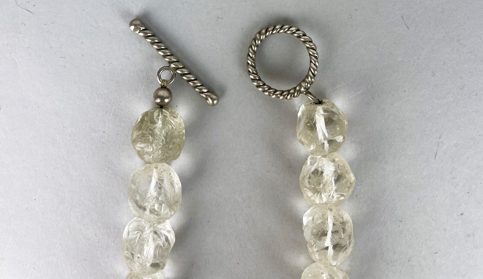 Vintage 1980’s Rock Crystal Quartz Crystal Nugget Tumble Necklace 20″