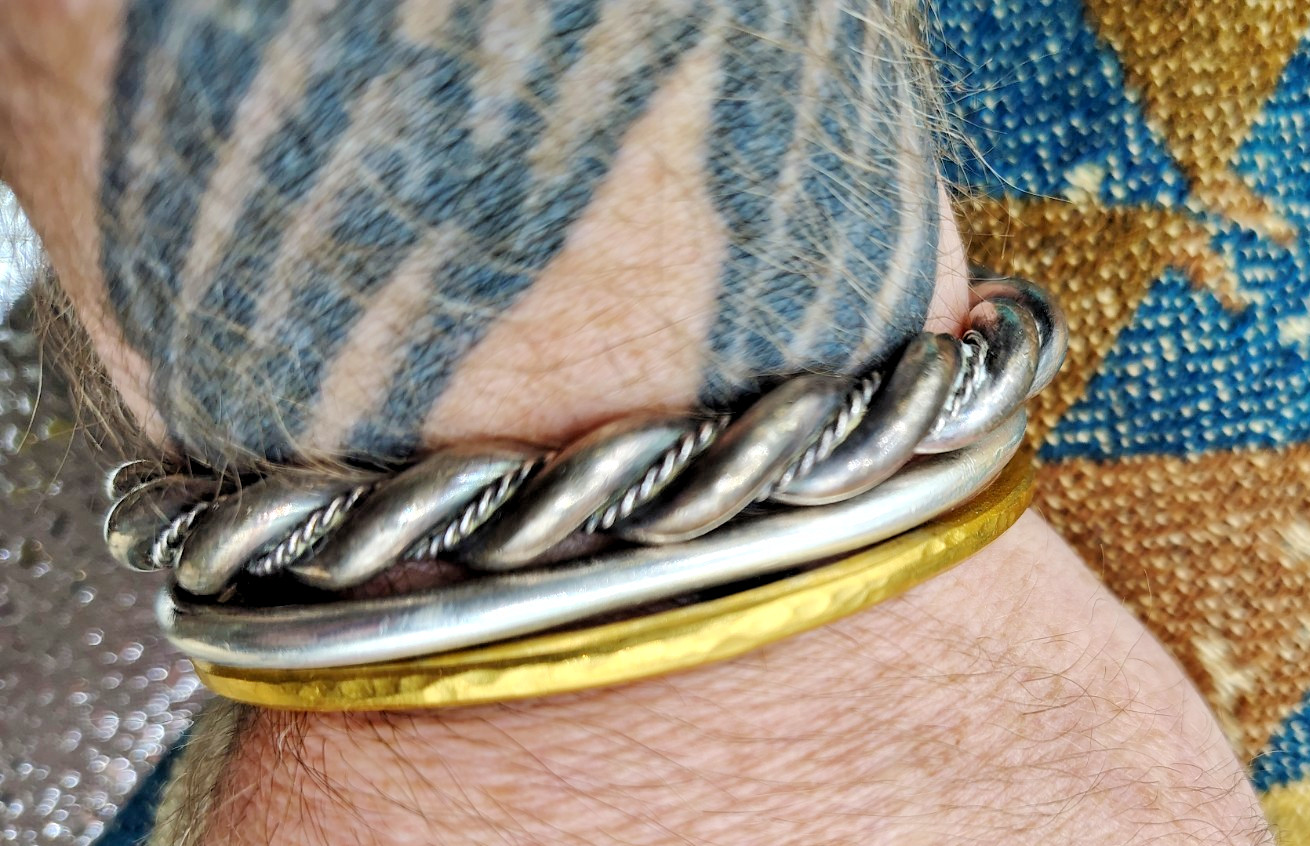 Vintage Heavy Sterling Twist Cuff
