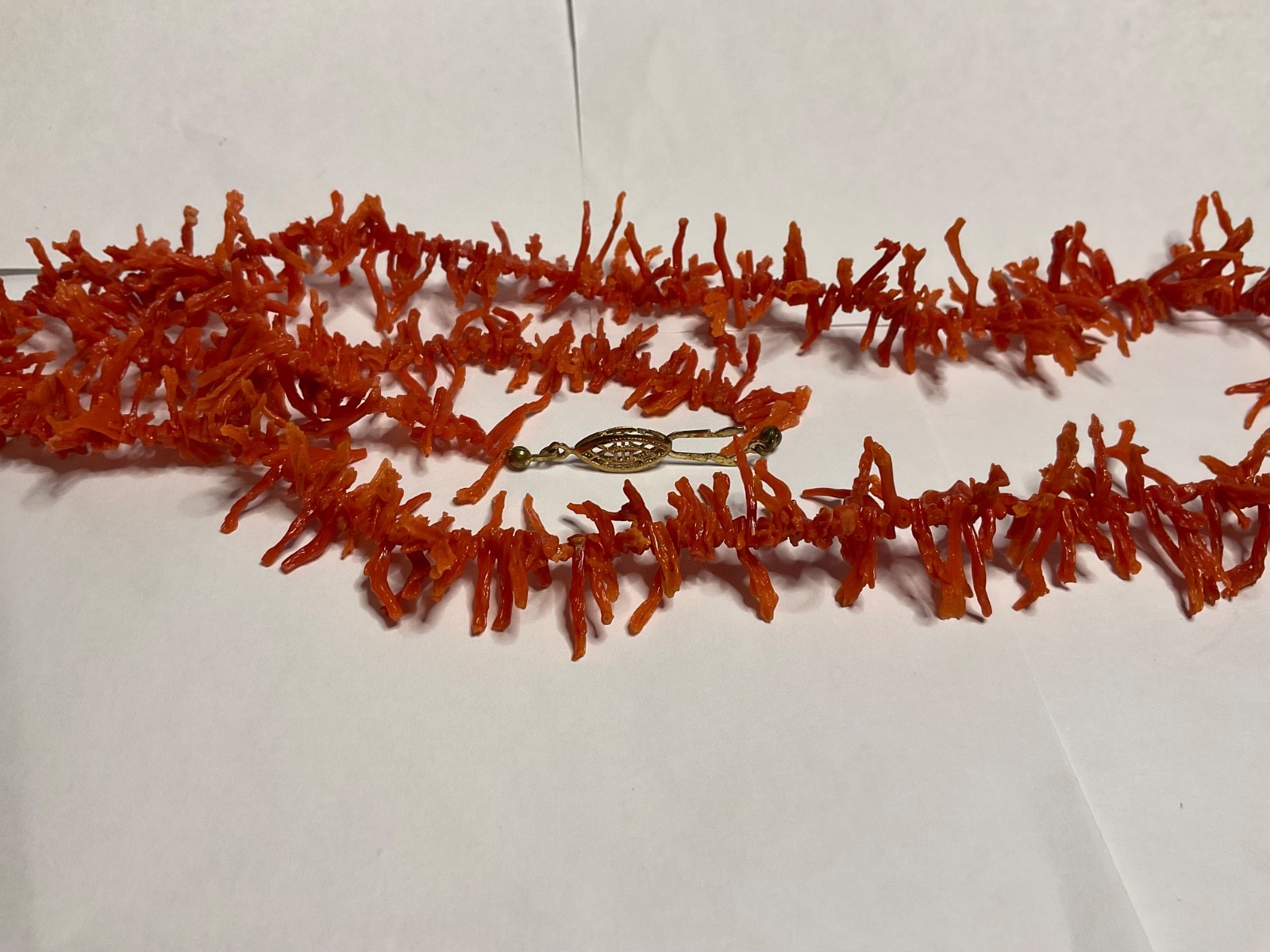 Vintage Branch/TWIG NATURAL Red Coral Necklace 28”Mediterranean Sea Italian Boho