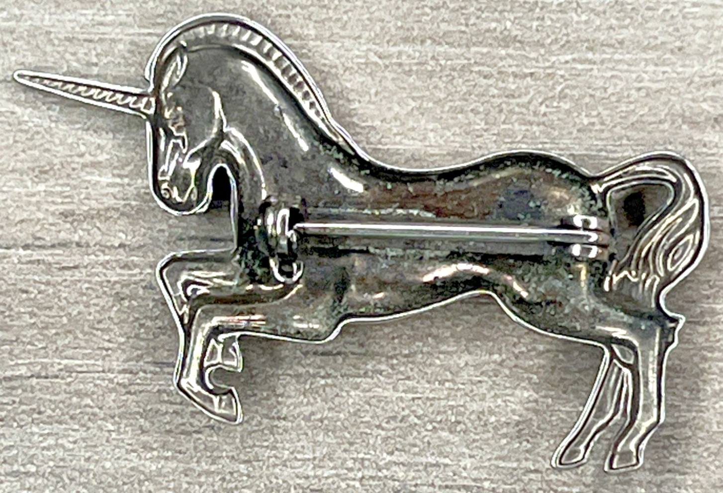 Vintage Unicorn Silver Tone Brooch Pin Whimsical Fantasy Fairytale Ethereal