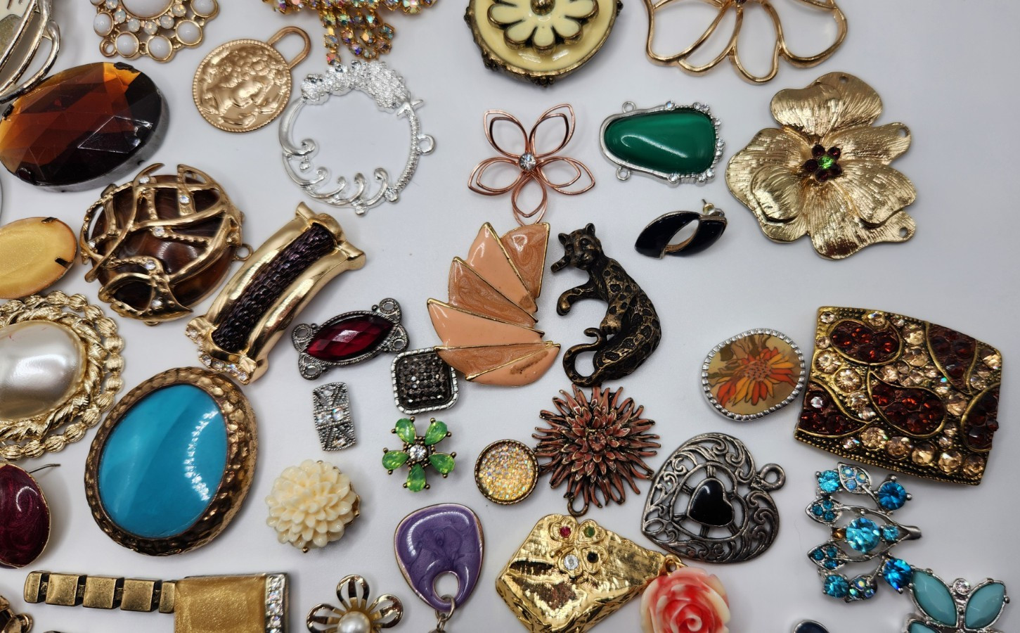 Craft Jewelry Pieces Junk Drawer Lot 50 Different Pieces