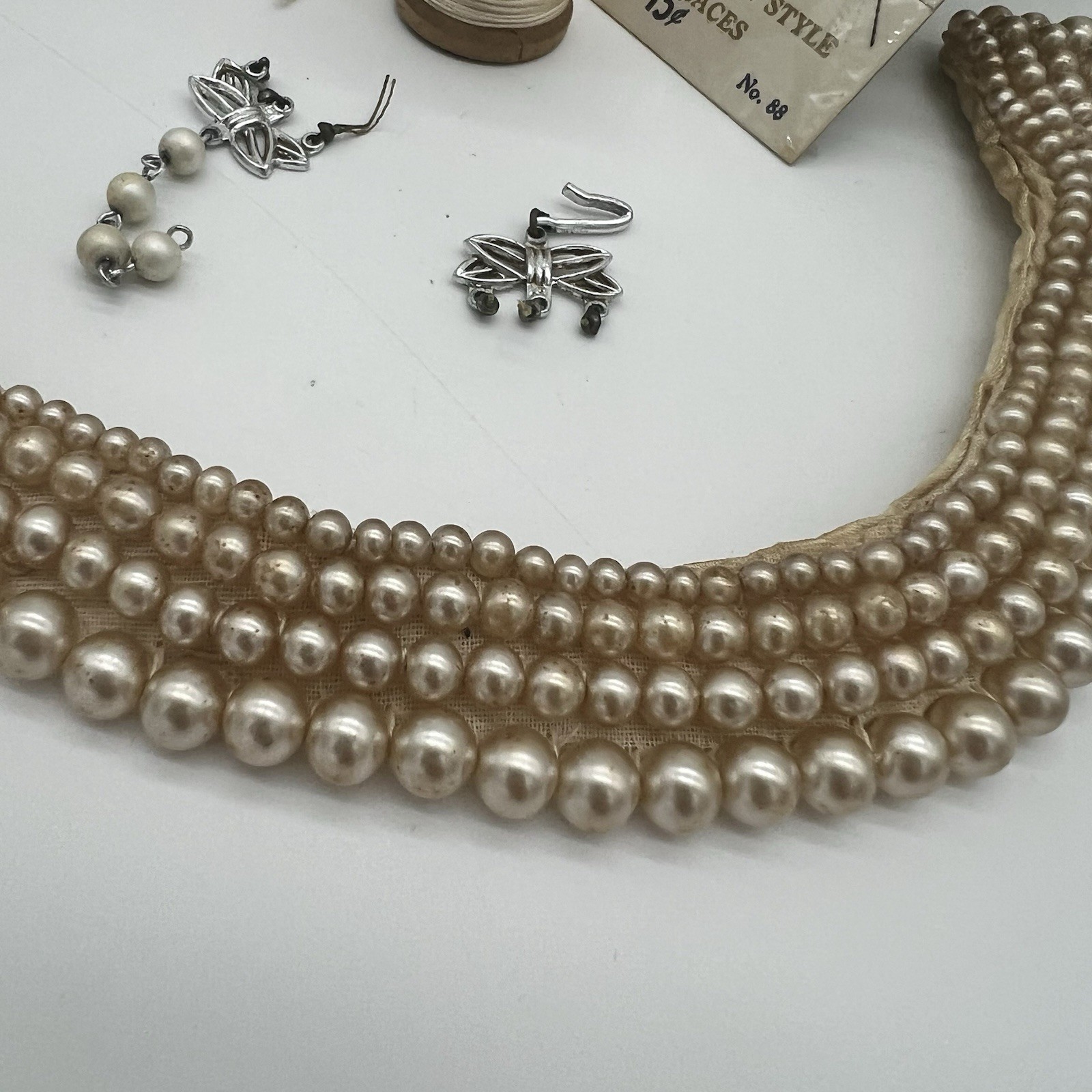 Vintage Pearl Collar Necklace + Repair Kit – Miranda Japan, Clasps, Bead Silk