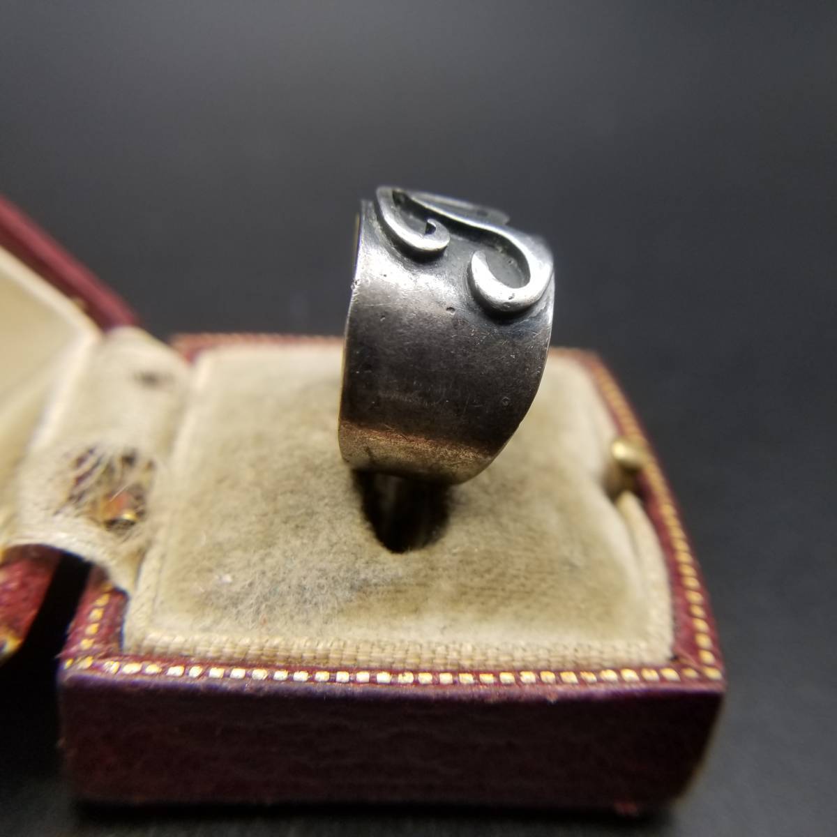 W.J.BRICE Initial Letter P Monogram 925 Silver Vintage Ring Silver Ring Wide