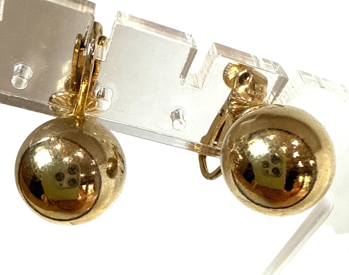 Vintage Coro Gold-Tone Adjustable Clip-On Ball Earrings