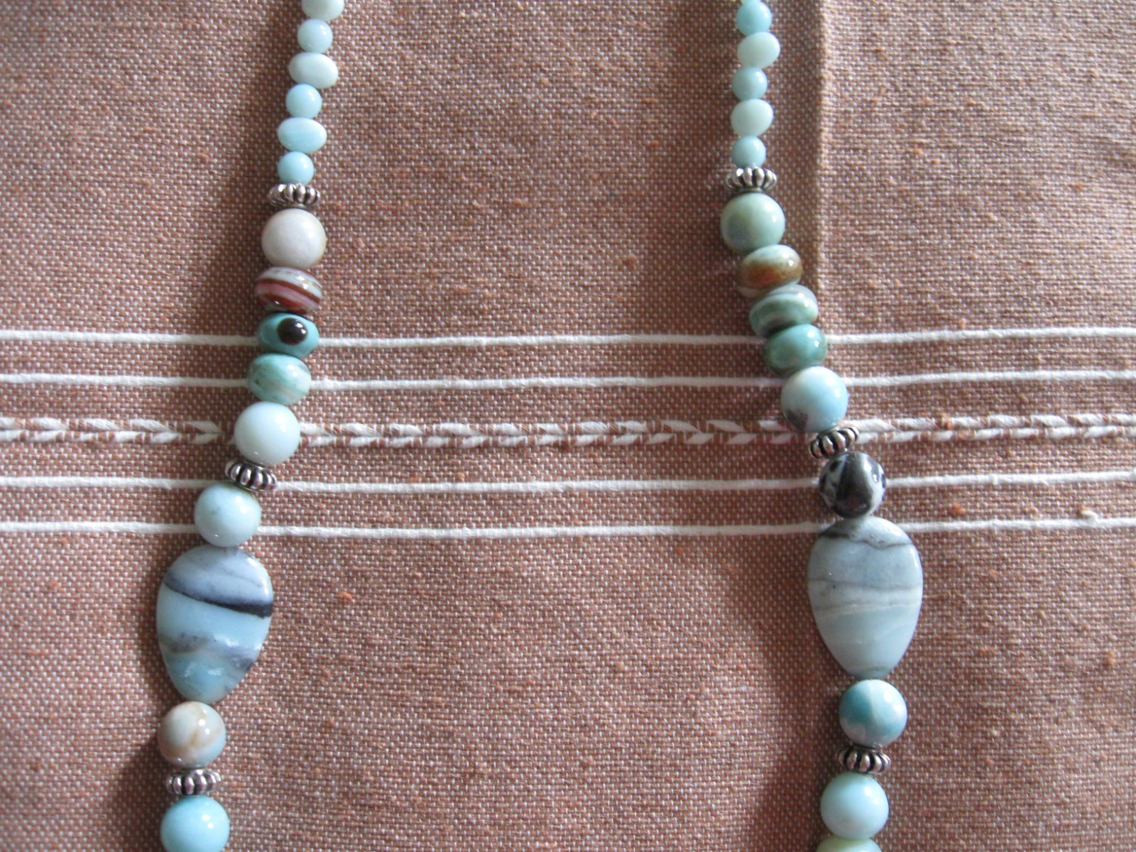 Vintage Colorado Springs Colo Lake George Amazonite/Silver Necklace Rare-Mineral