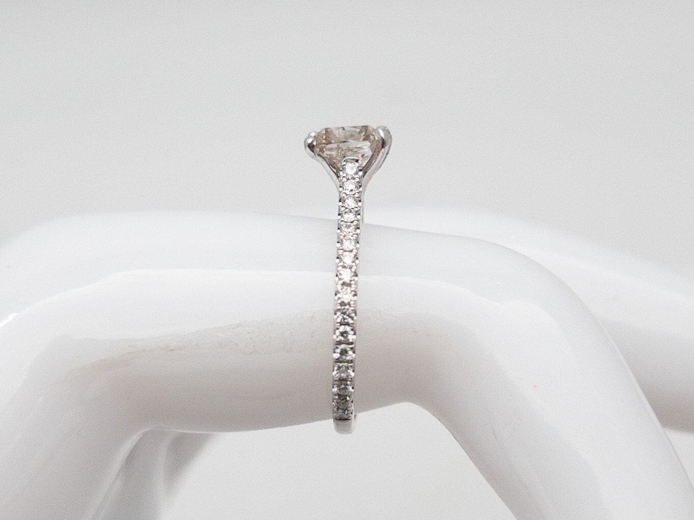 Designer $6000 1.75ct Champagne VS G Diamond 14k White Gold Wedding Ring