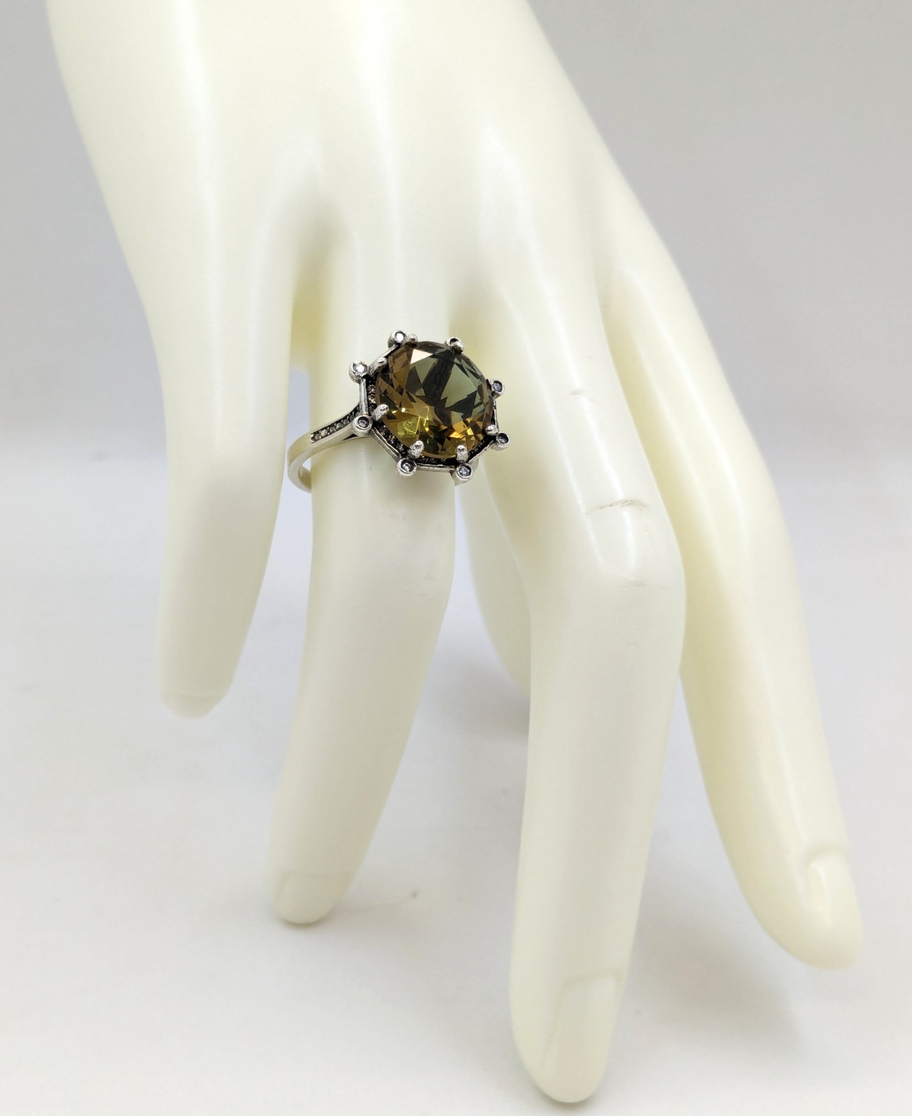 Vintage Luxury RING Silver 925 with Big Bright Stone -size: 7US (17.5mm) | #5