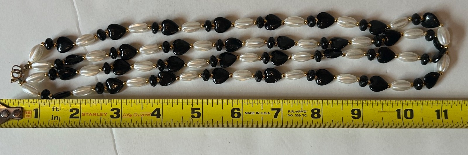 Vintage Black, Ivory and Gold Necklace