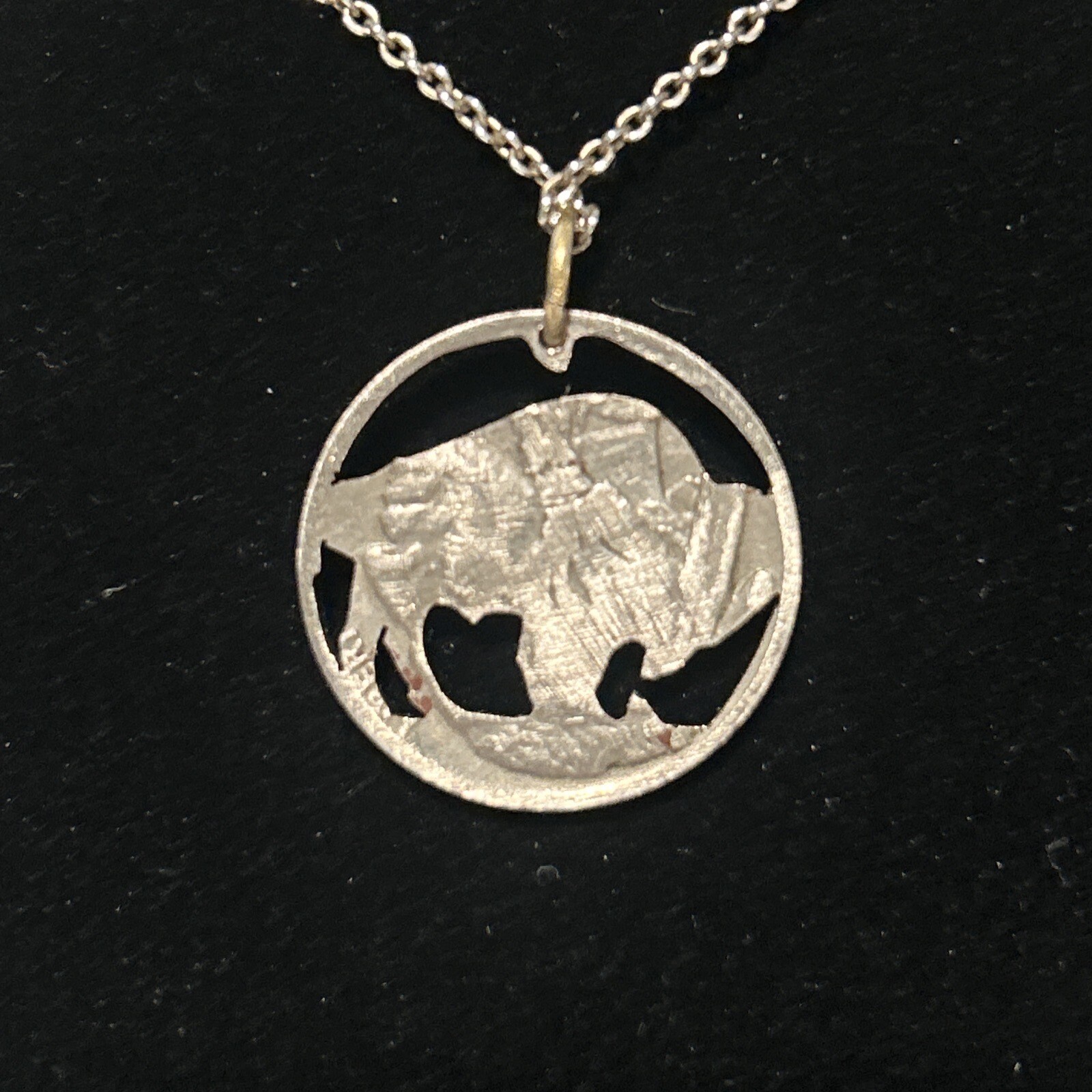 Vintage BUFFALO Nickel Coin Pendant Charm Cutout 5 Cents Bison Charm Only