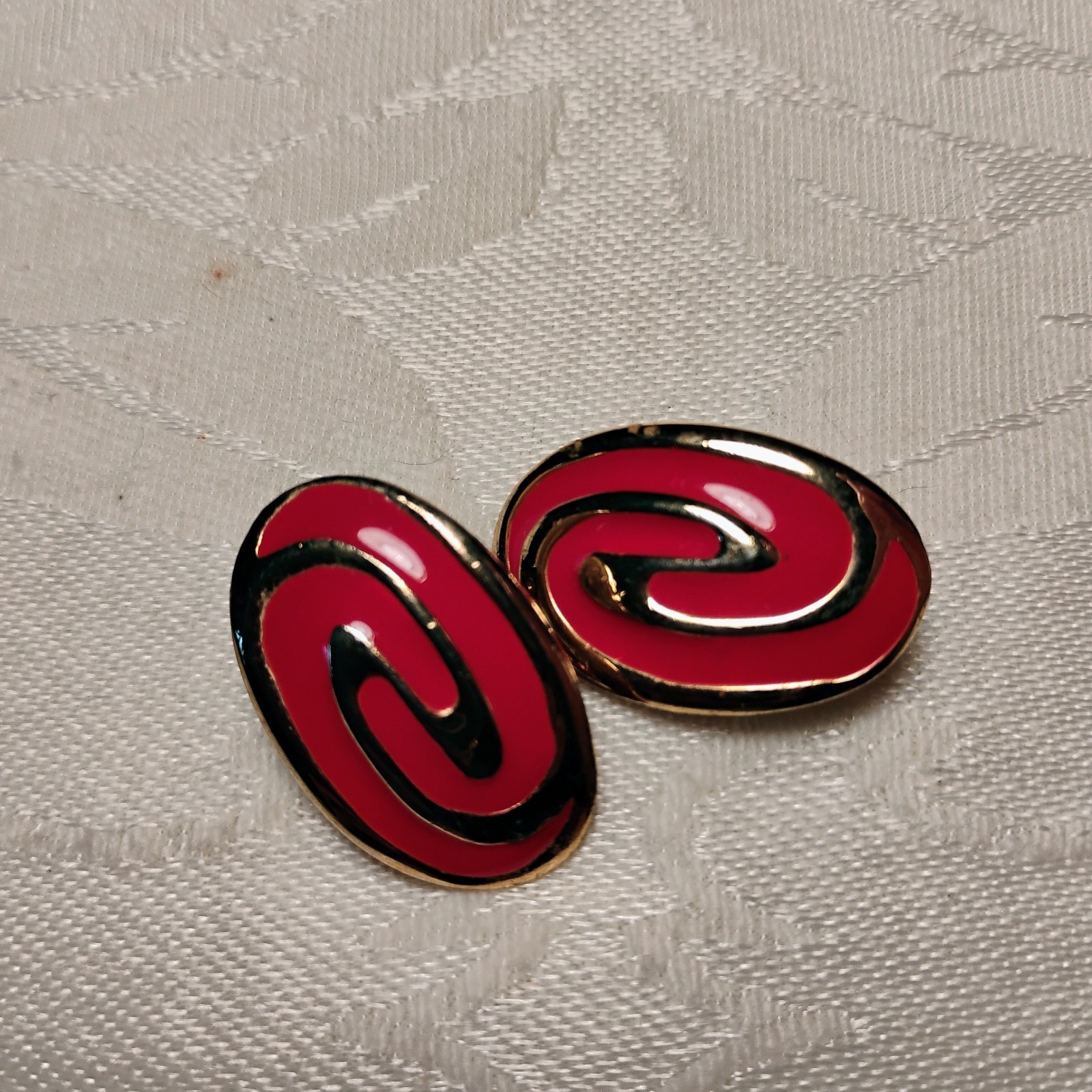 Lot of 3 Clip On Earrings Vintage 1980s Glamour Red, Hearts, Flowers Kitsch Cute