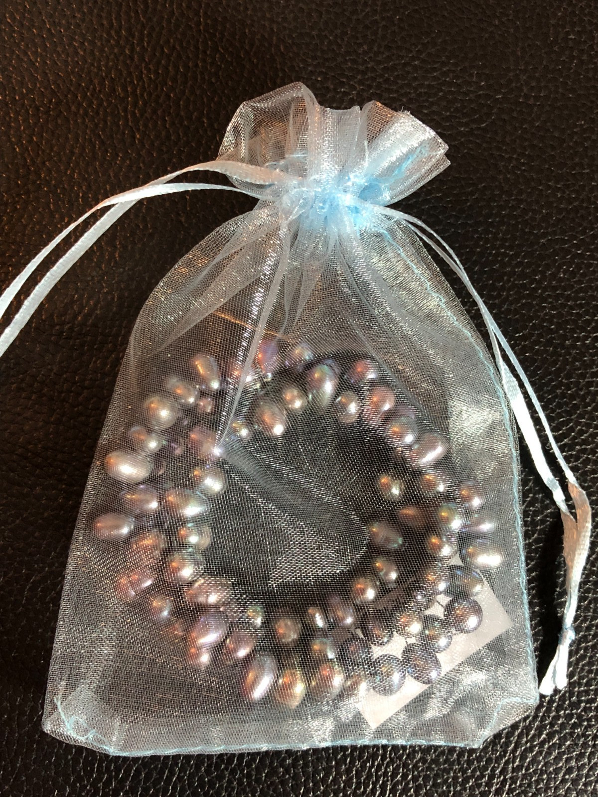 Genuine Cultured Pearl Wrap Bracelet Black Blue Purple Metallic Peacock BaroqP15