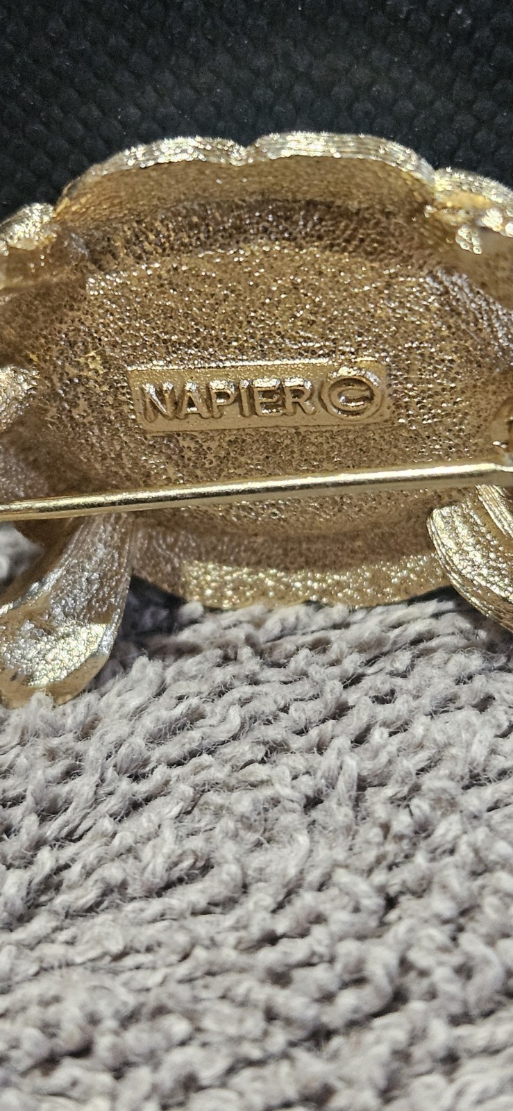 Napier Gold Tone Turtle Brooch