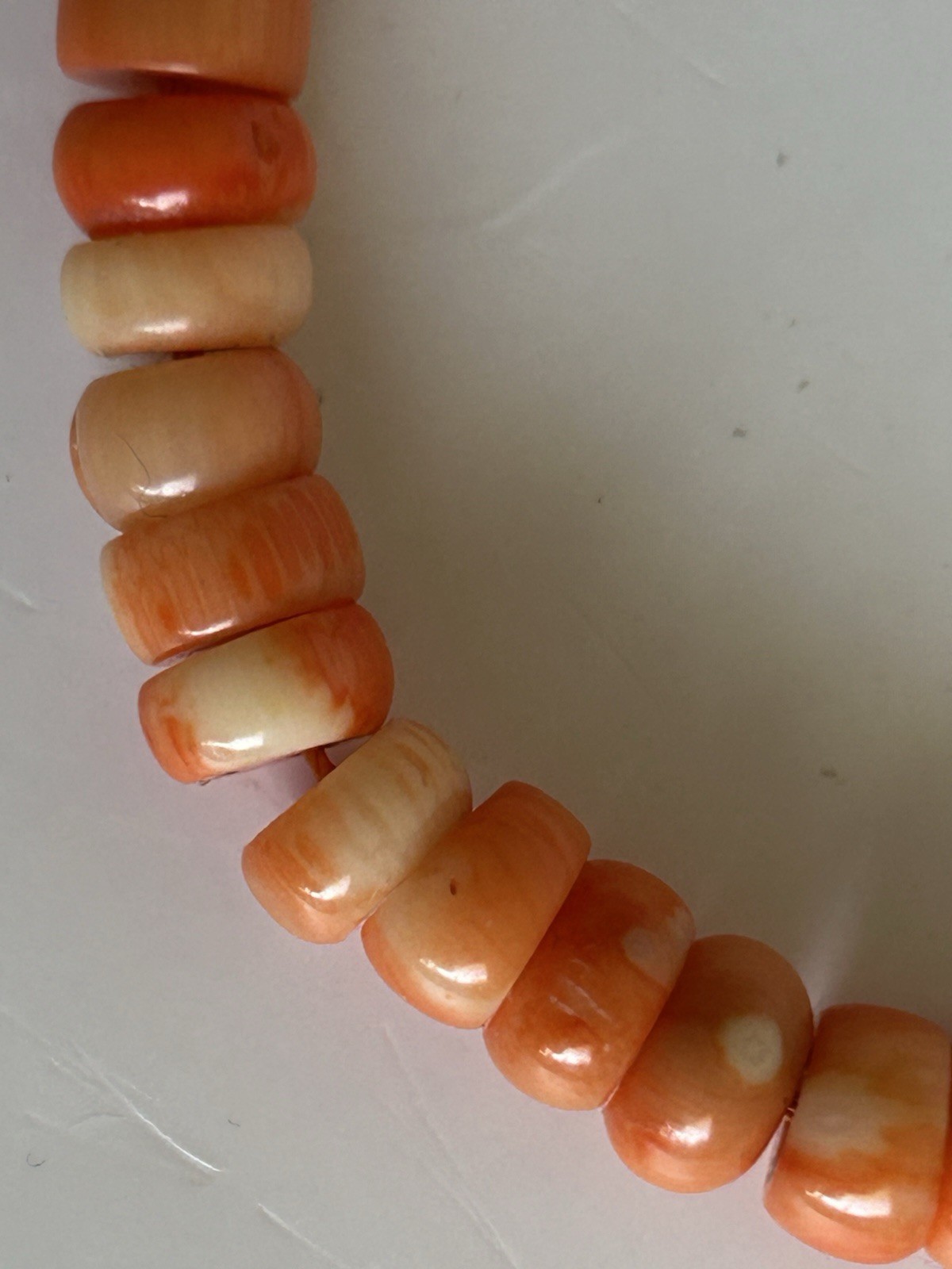 Vintage Natural Mediterranean Coral Necklace 113 Rondelle Beads 9-10mm 25”