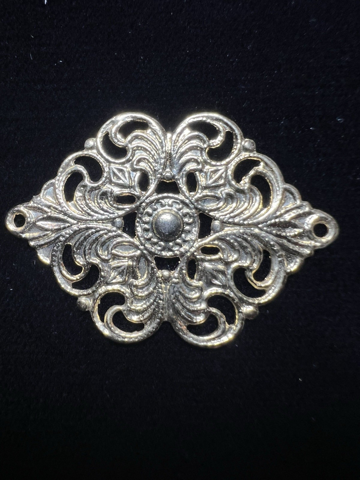 Vintage Filigree 22K Gold Plated Brass Stamping for Jewelry/Craft/Decoration NOS