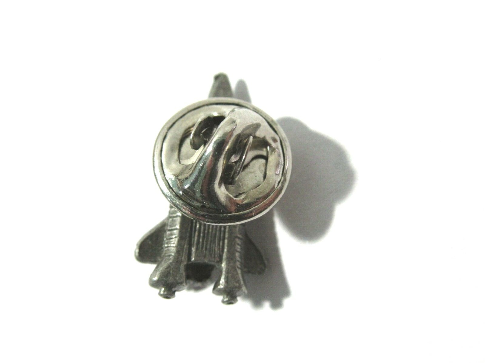 VINTAGE SILVER TONE OR PEWTER SPACE SHUTTLE MEN’S LAPEL PIN OR TIE TACK