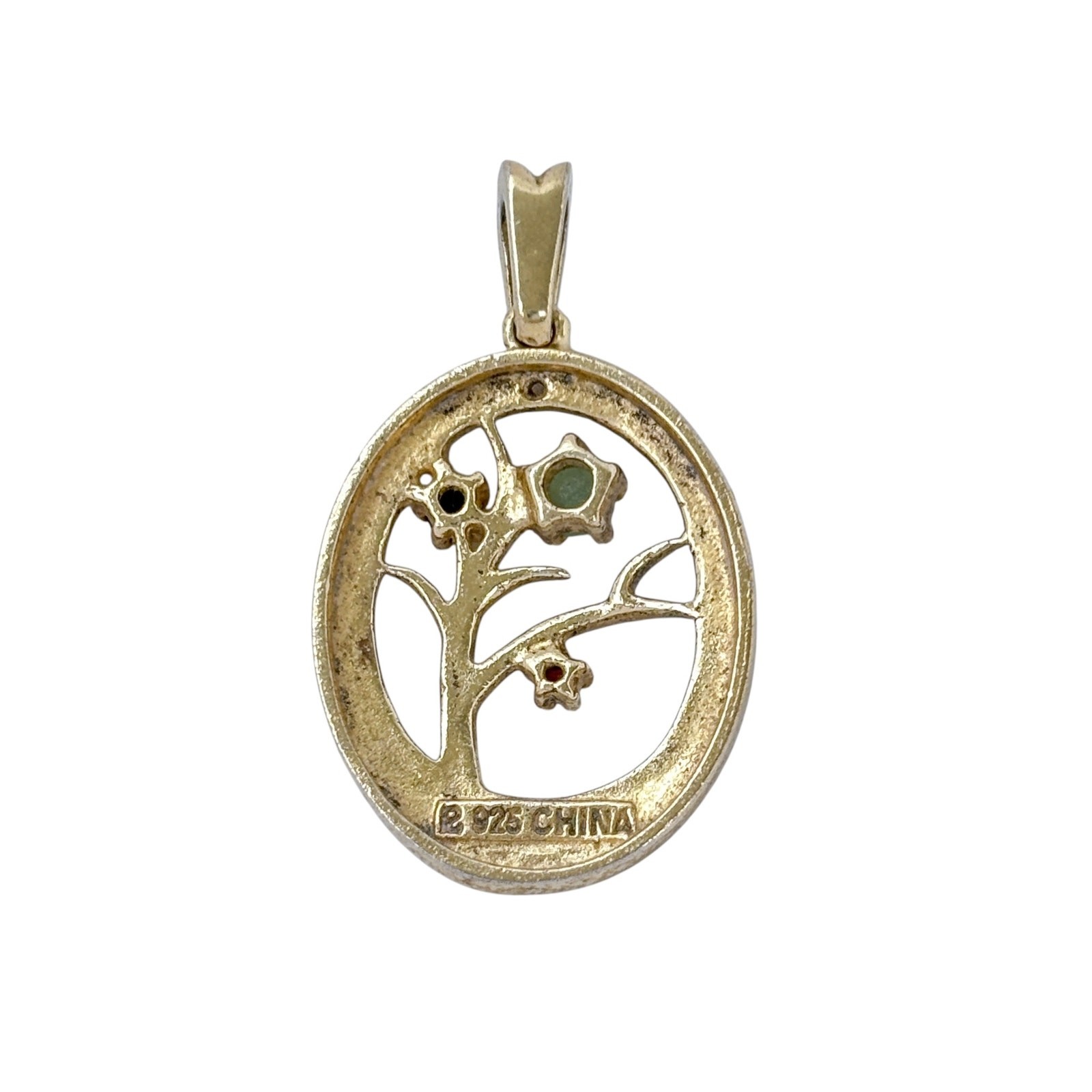 Vintage Ross Simons Vermeil Sterling Silver 925 Gemstone Tree Pendant