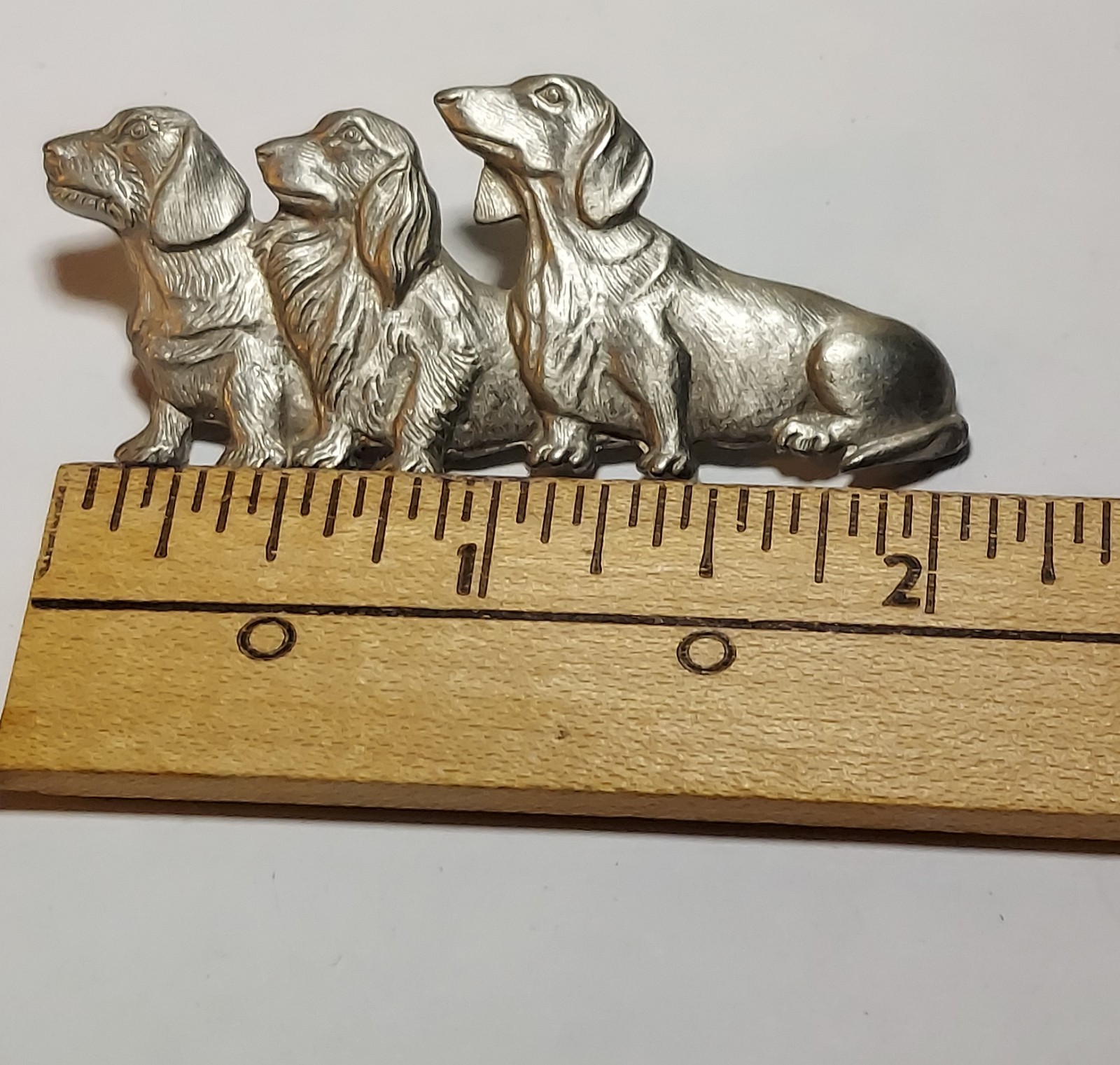 Dachshund Dogs Trio Pewter Brooch Pin By Jonette Jewelry JJ 2.25″