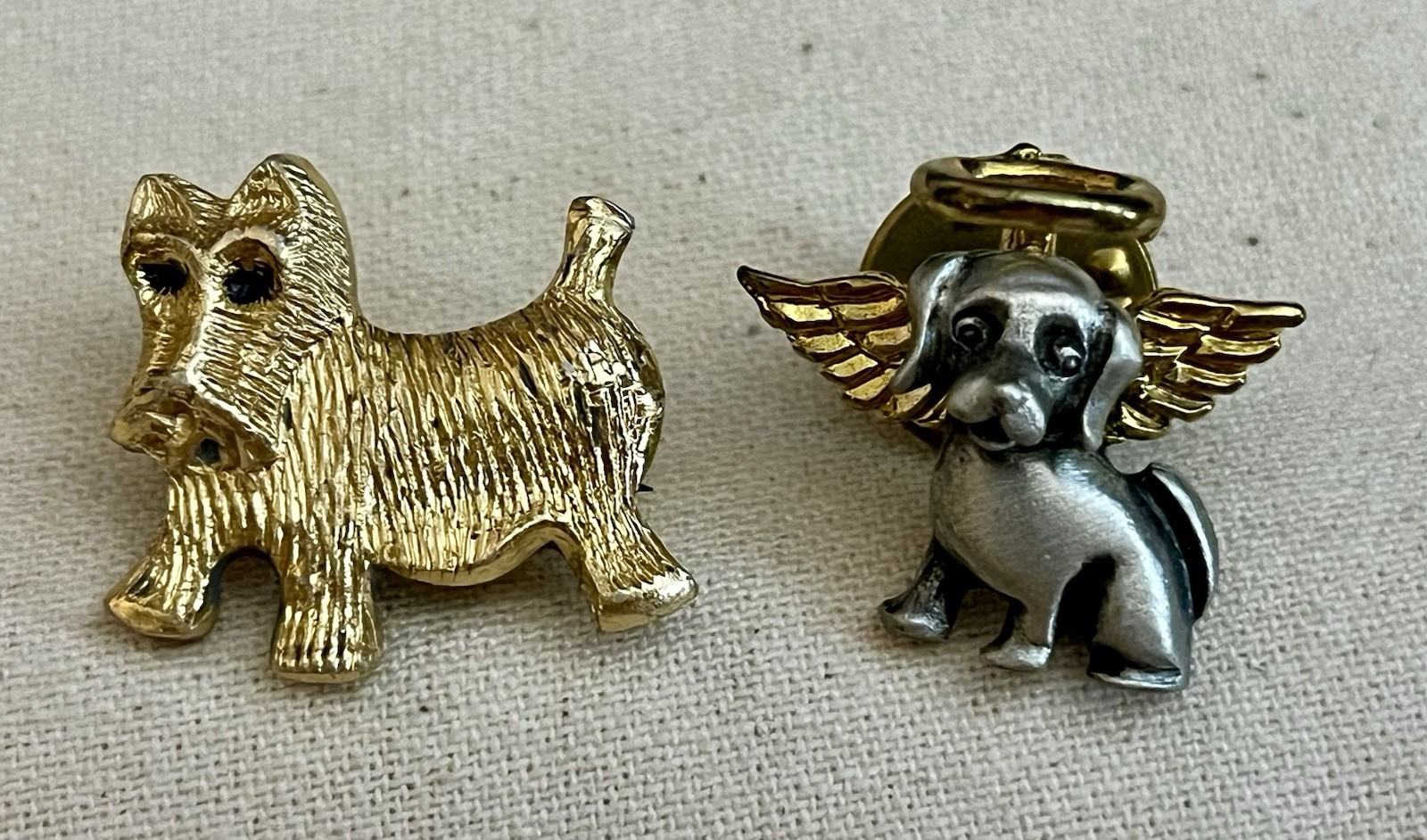 Lot of 4 Vintage Dog Puppy Themed Pieces of Jewelry Pins Necklace Scottie Poodle